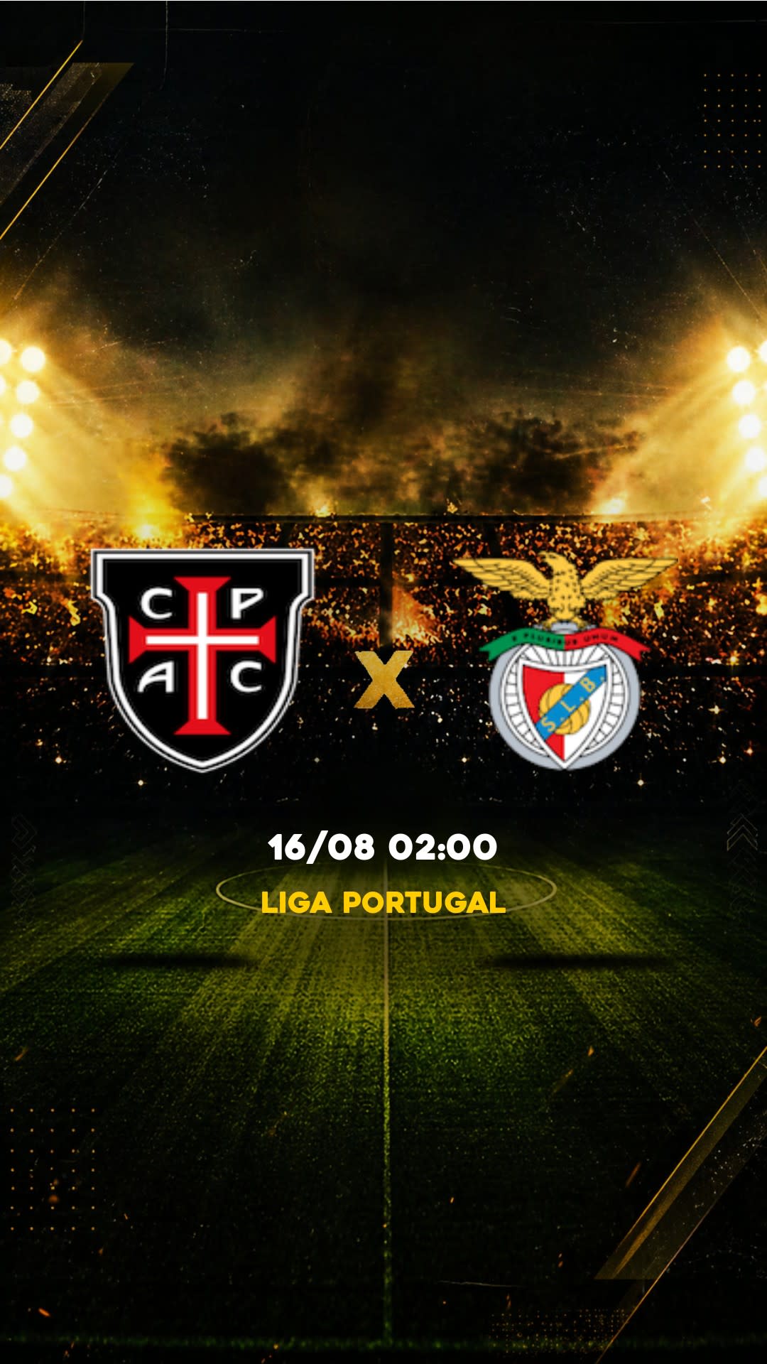 Flyer Casa Pia x Benfica - Liga Portugal - Lunes, 17/08 21:15 - Descarga gratis fútbol