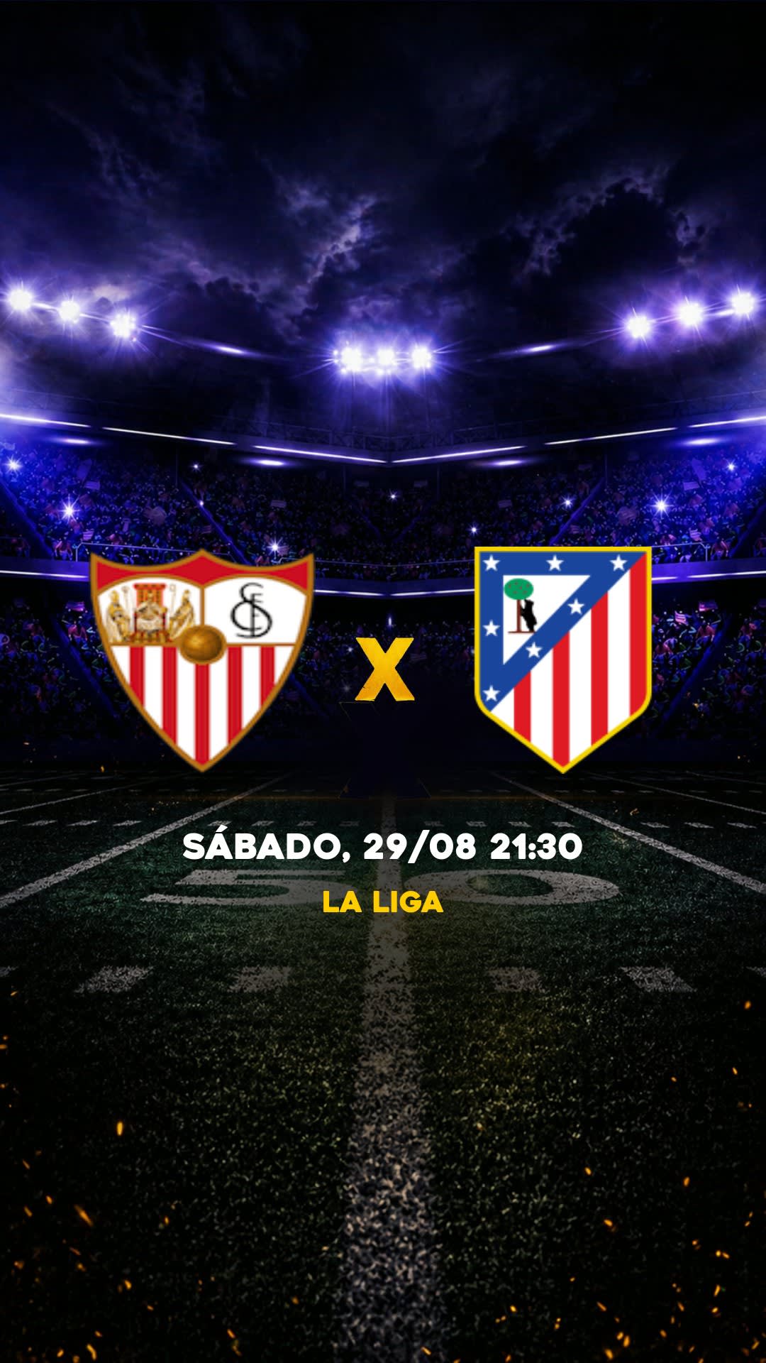 Flyer Sevilla x Atlético Madrid - La Liga - Sábado, 29/08 21:30 - Descarga gratis fútbol