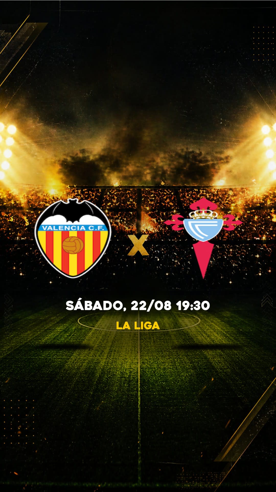 Flyer Valência x Celta de Vigo - La Liga - Sábado, 22/08 19:30 - Descarga gratis fútbol