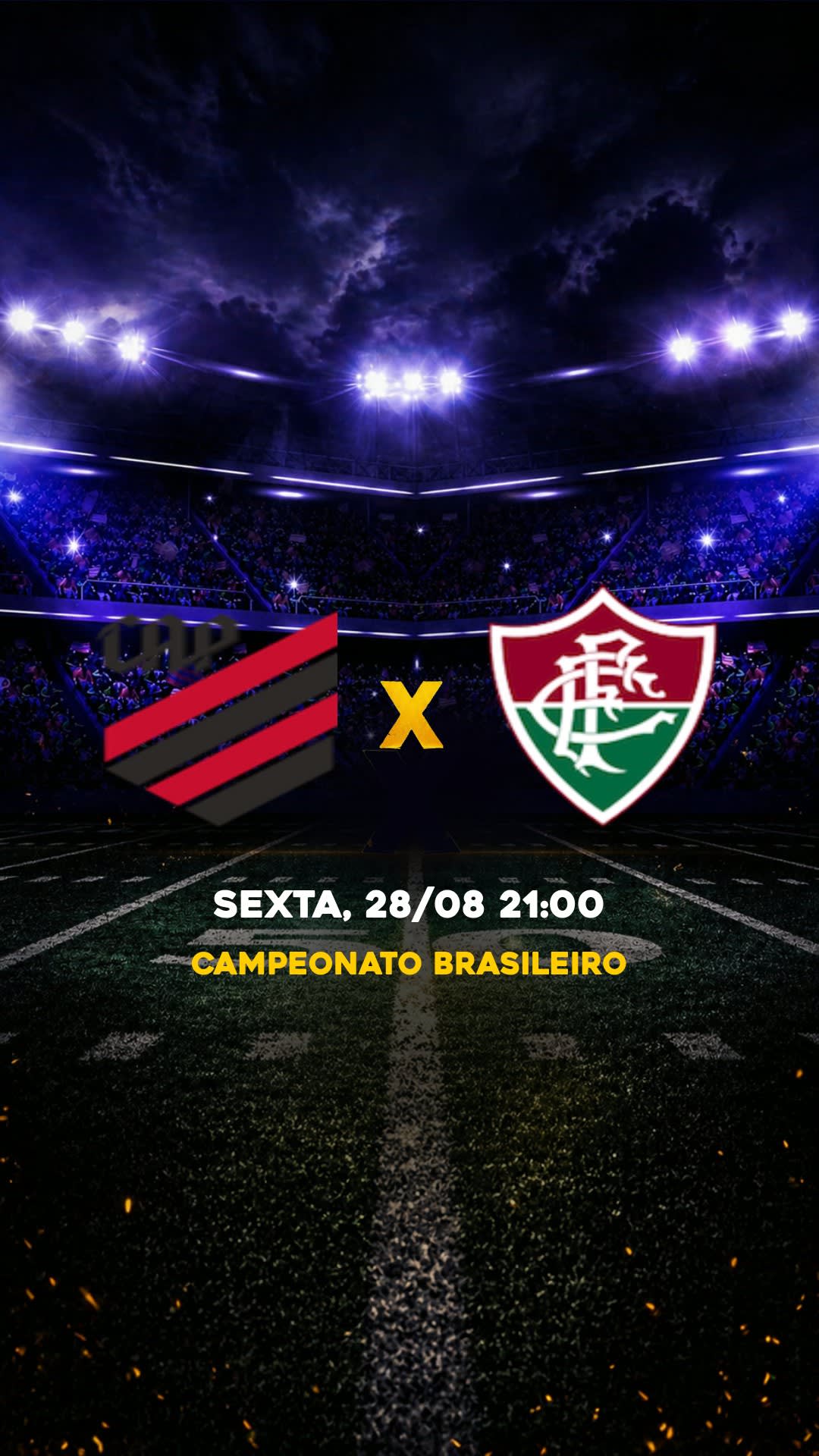 Flyer Athletico-PR x Fluminense - Campeonato Brasileiro - SEXTA, 28/08 21:00 - Download gratis futebol