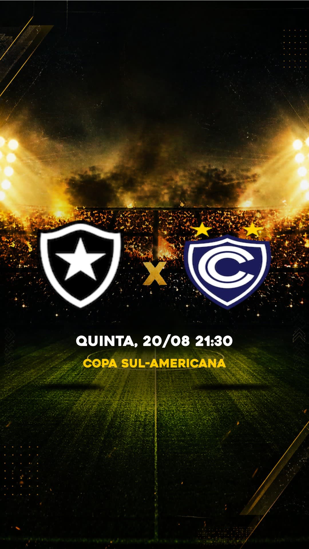 Flyer Botafogo x Cienciano - Copa Sul-Americana - Quinta, 20/08 21:30 - Download gratis futebol