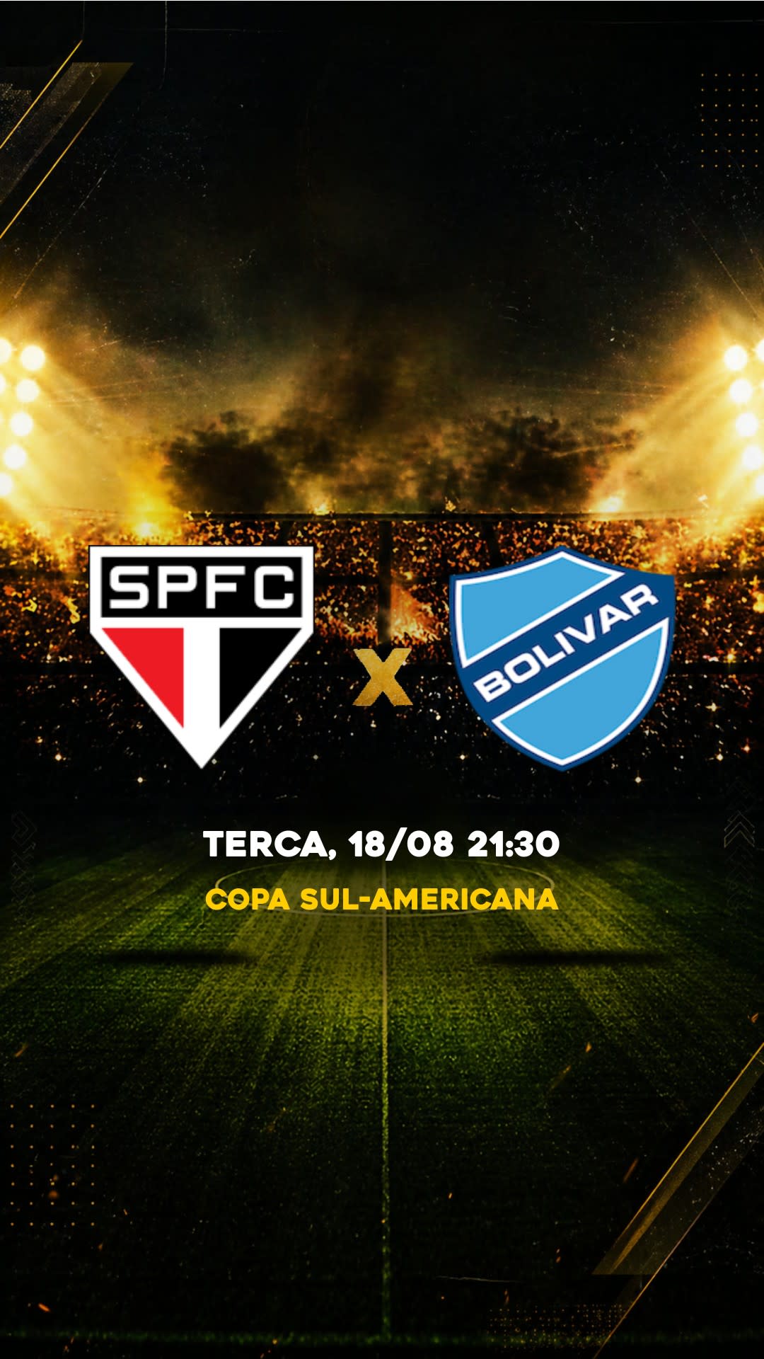Flyer São Paulo x Bolívar - Copa Sul-Americana - Terca, 18/08 21:30 - Download gratis futebol