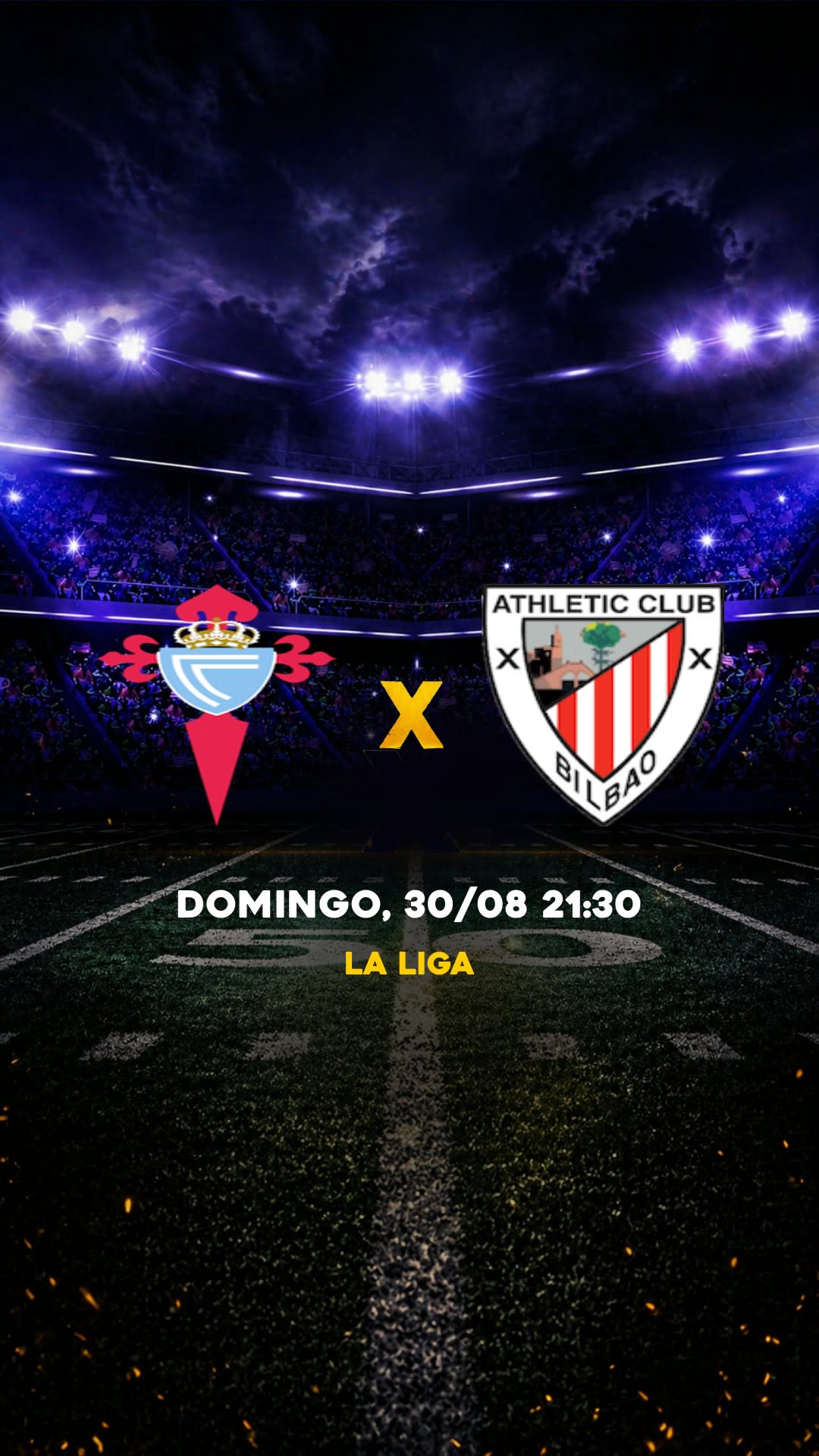 Flyer Celta de Vigo x Athletic Bilbao - La Liga - Domingo, 30/08 21:30 - Descarga gratis fútbol