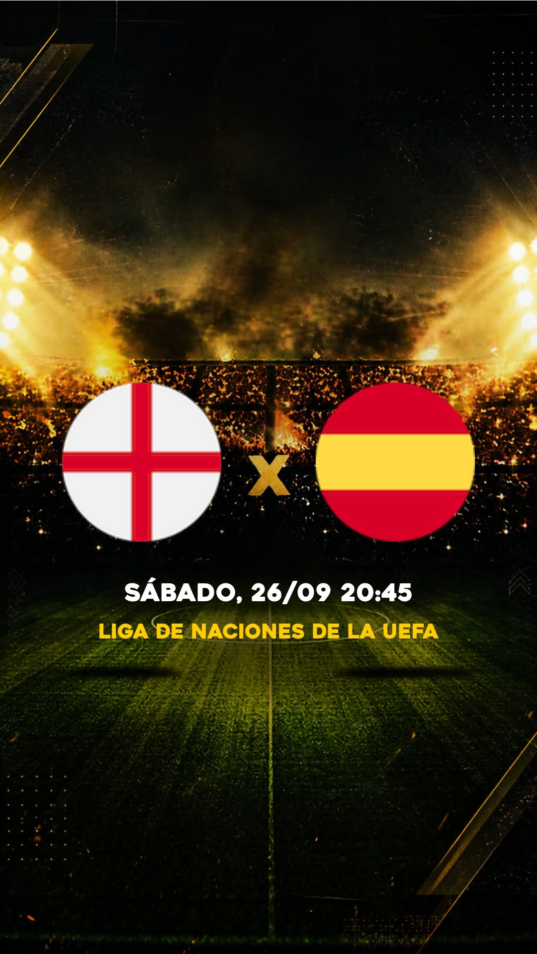 Flyer Inglaterra x Espanha - Liga de Naciones de la UEFA - Sábado, 26/09 20:45 - Descarga gratis fútbol