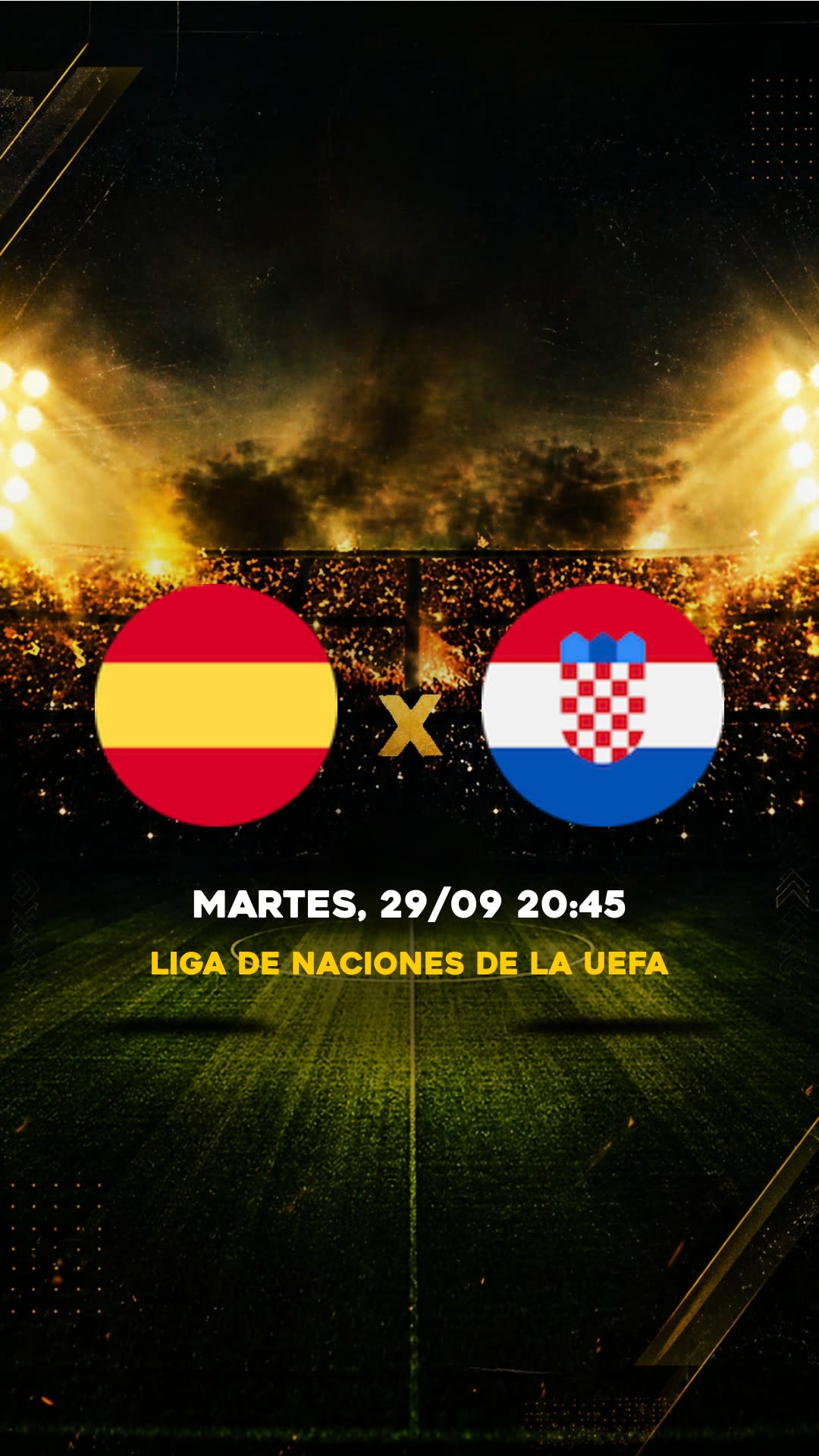 Flyer Espanha x Croácia - Liga de Naciones de la UEFA - Martes, 29/09 20:45 - Descarga gratis fútbol