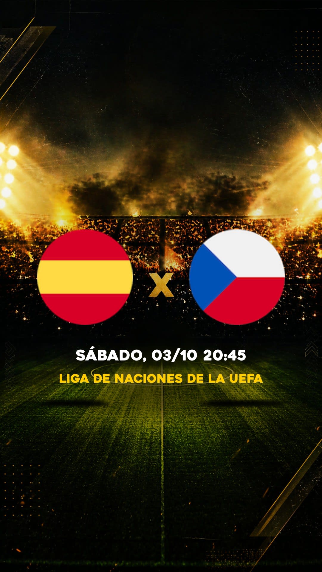 Flyer Espanha x República Tcheca - Liga de Naciones de la UEFA - Sábado, 03/10 20:45 - Descarga gratis fútbol
