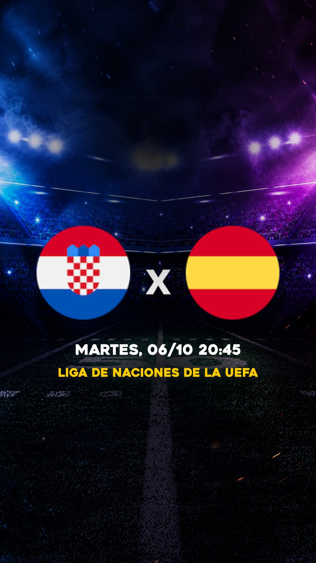 Flyer Croácia x Espanha - Liga de Naciones de la UEFA - Martes, 06/10 20:45 - Descarga gratis fútbol
