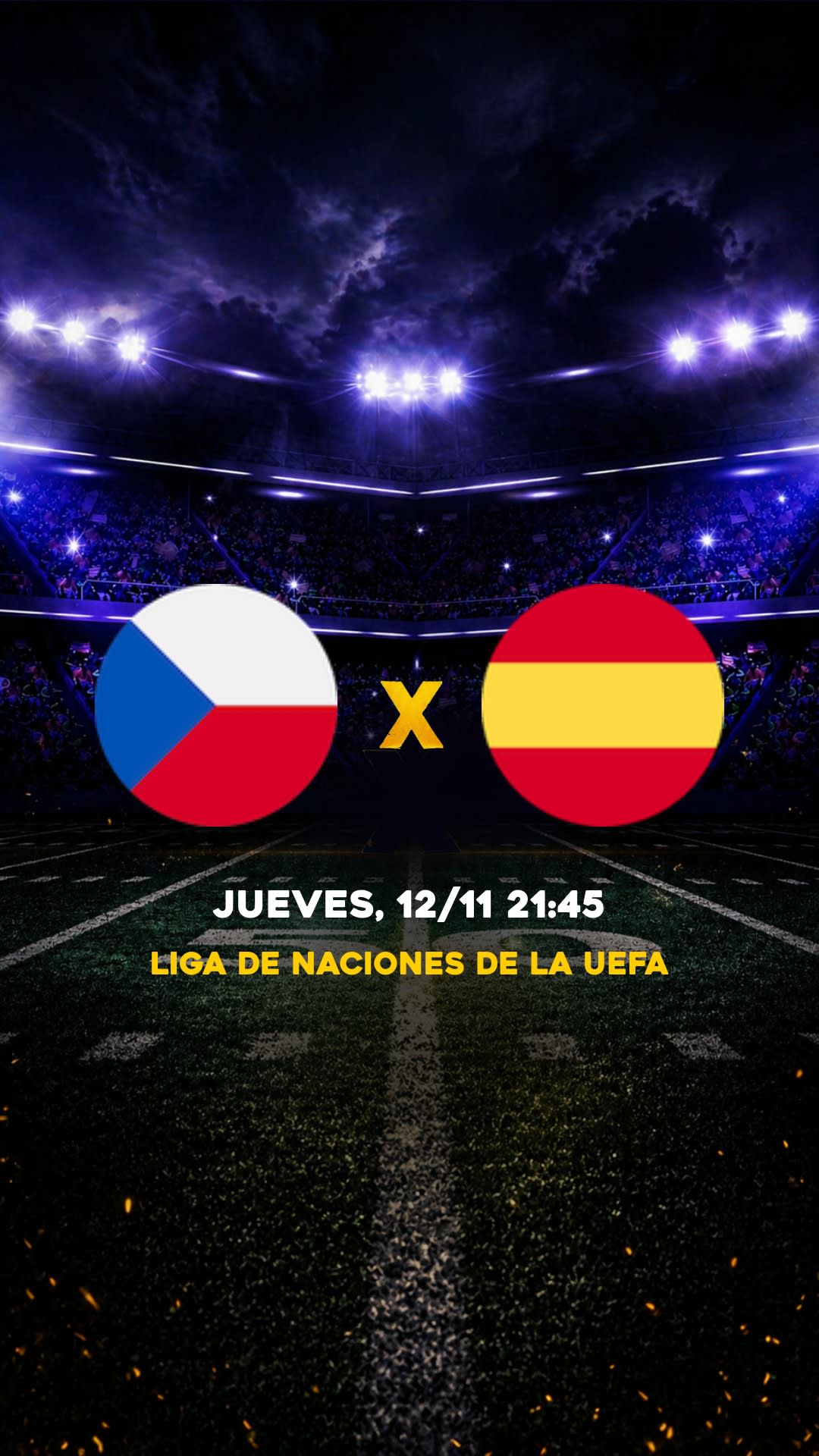 Flyer República Tcheca x Espanha - Liga de Naciones de la UEFA - Jueves, 12/11 21:45 - Descarga gratis fútbol
