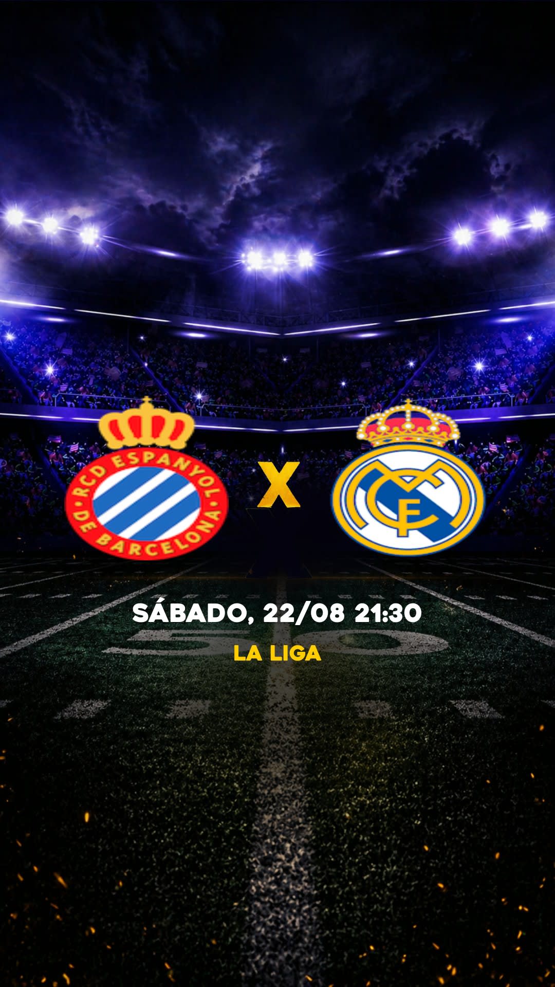 Flyer Espanyol x Real Madrid - La Liga - Sábado, 22/08 21:30 - Descarga gratis fútbol