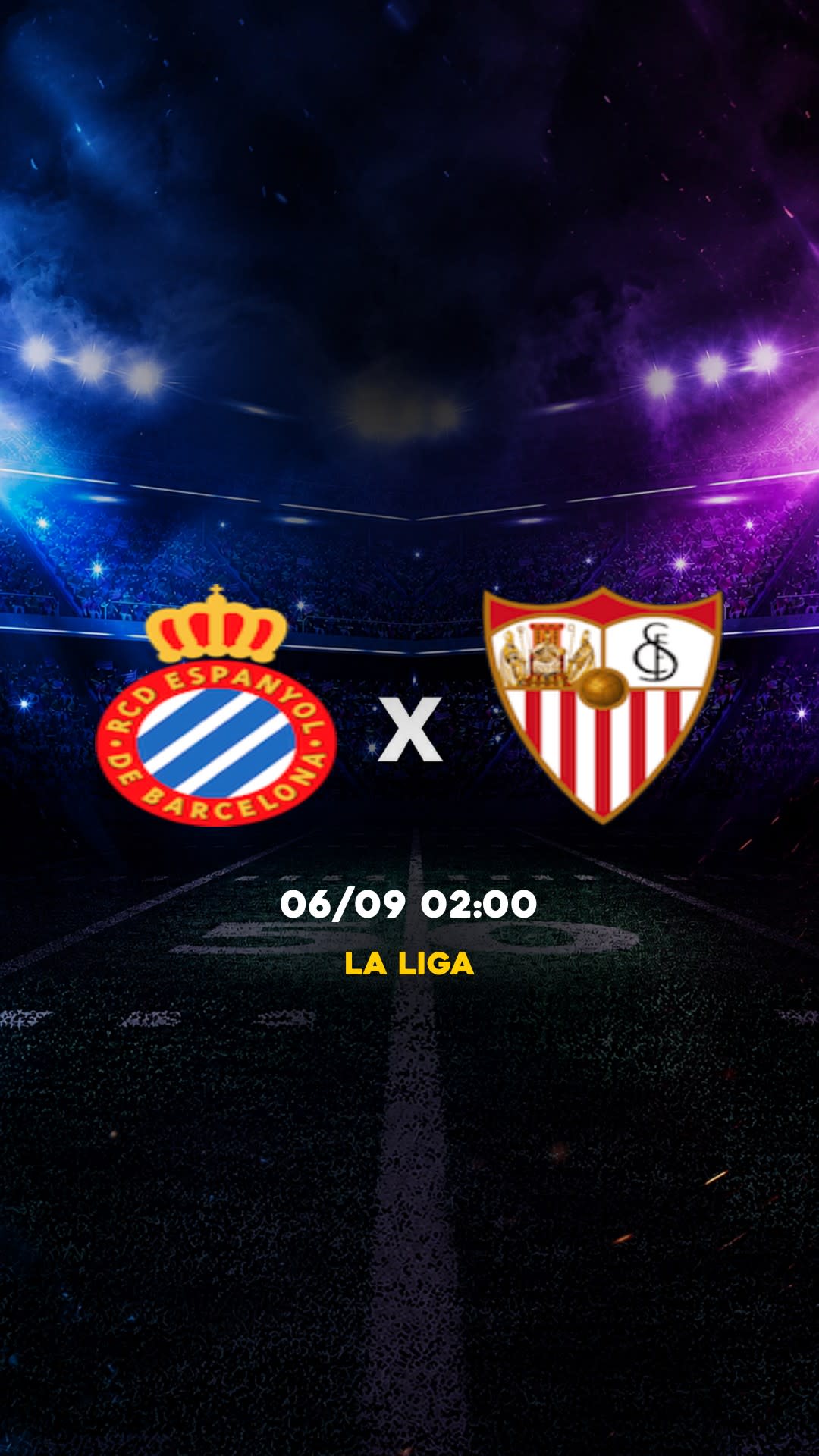 Flyer Espanyol x Sevilla - La Liga - Domingo, 06/09 21:00 - Descarga gratis fútbol