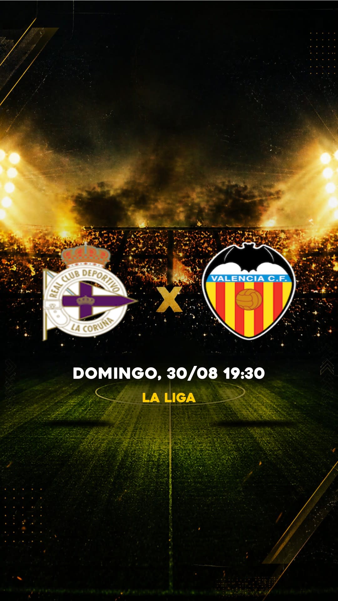 Flyer Deportivo La Coruña x Valência - La Liga - Domingo, 30/08 19:30 - Descarga gratis fútbol