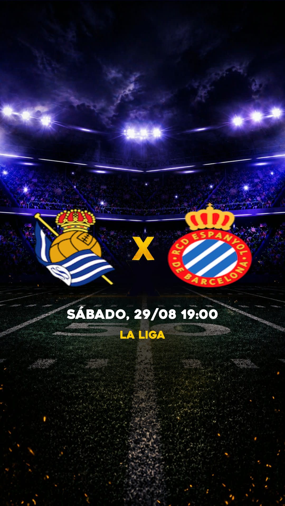 Flyer Real Sociedad x Espanyol - La Liga - Sábado, 29/08 19:00 - Descarga gratis fútbol