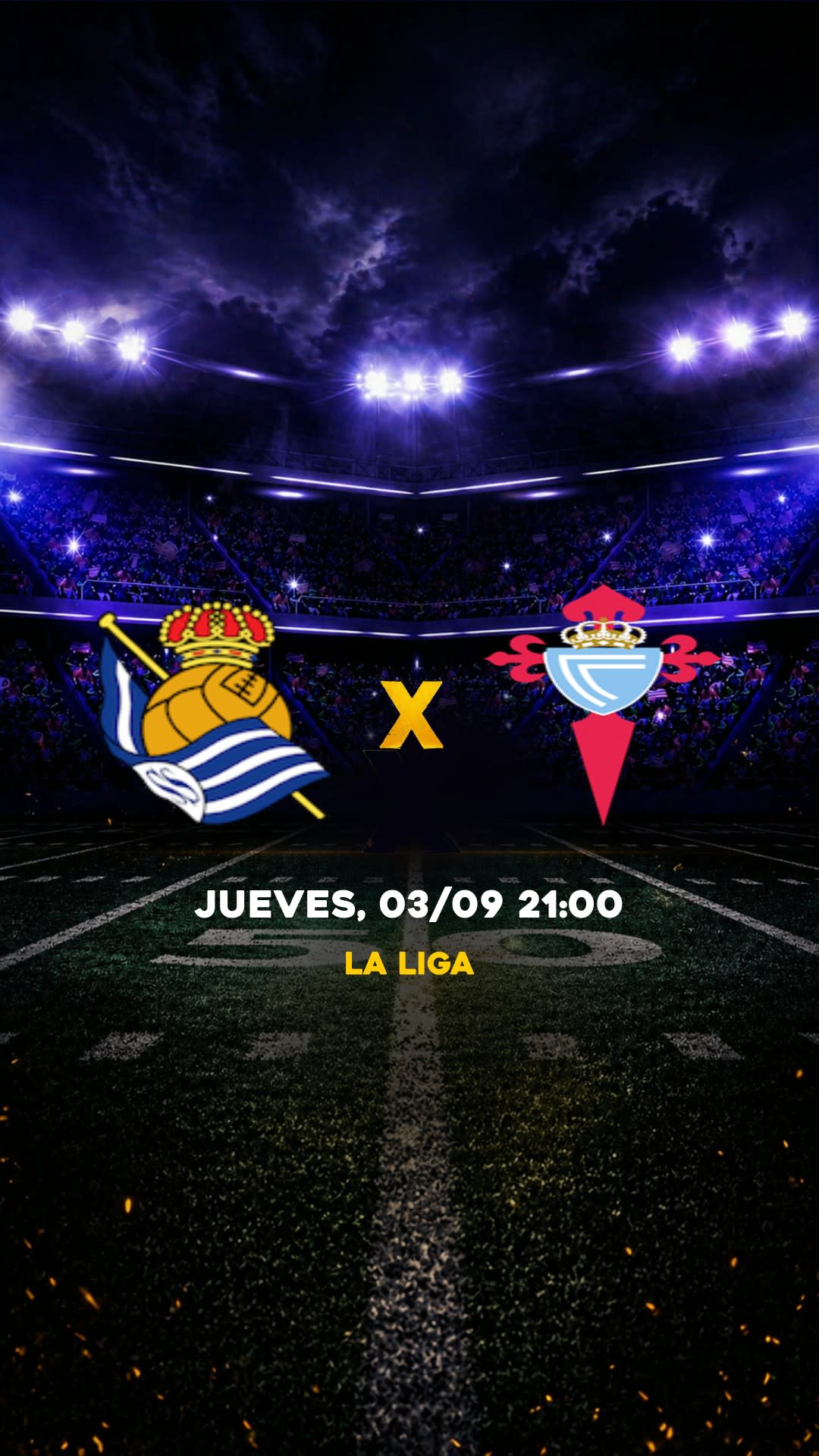 Flyer Real Sociedad x Celta de Vigo - La Liga - Jueves, 03/09 21:00 - Descarga gratis fútbol