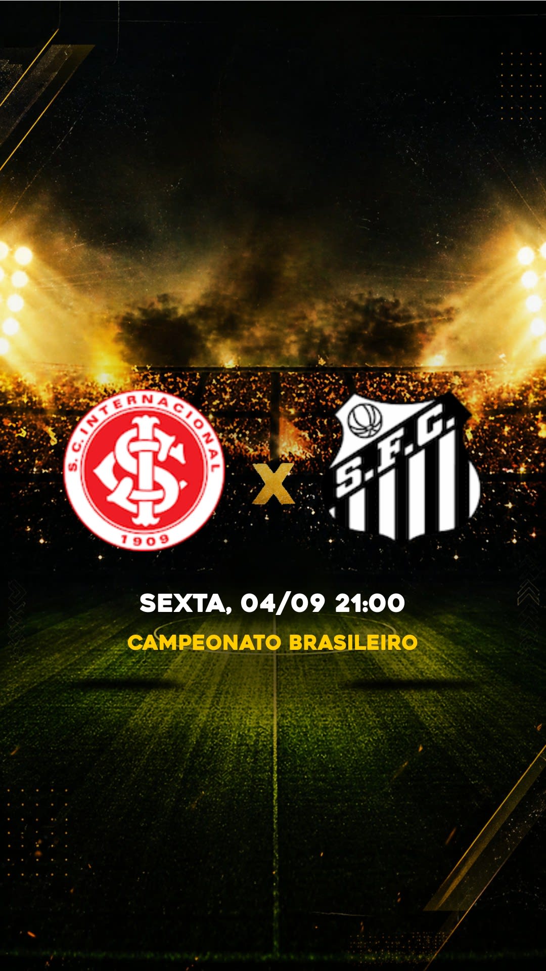 Flyer Internacional x Santos - Campeonato Brasileiro - SEXTA, 04/09 21:00 - Download gratis futebol