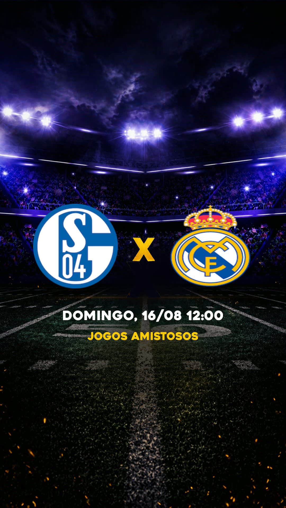 Flyer Schalke 04 x Real Madrid - Jogos Amistosos - Domingo, 16/08 12:00 - Download gratis futebol