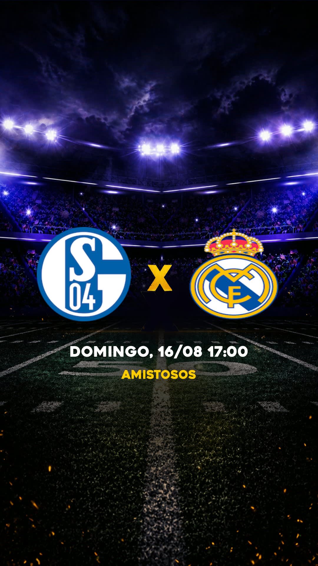 Flyer Schalke 04 x Real Madrid - Amistosos - Domingo, 16/08 17:00 - Descarga gratis fútbol