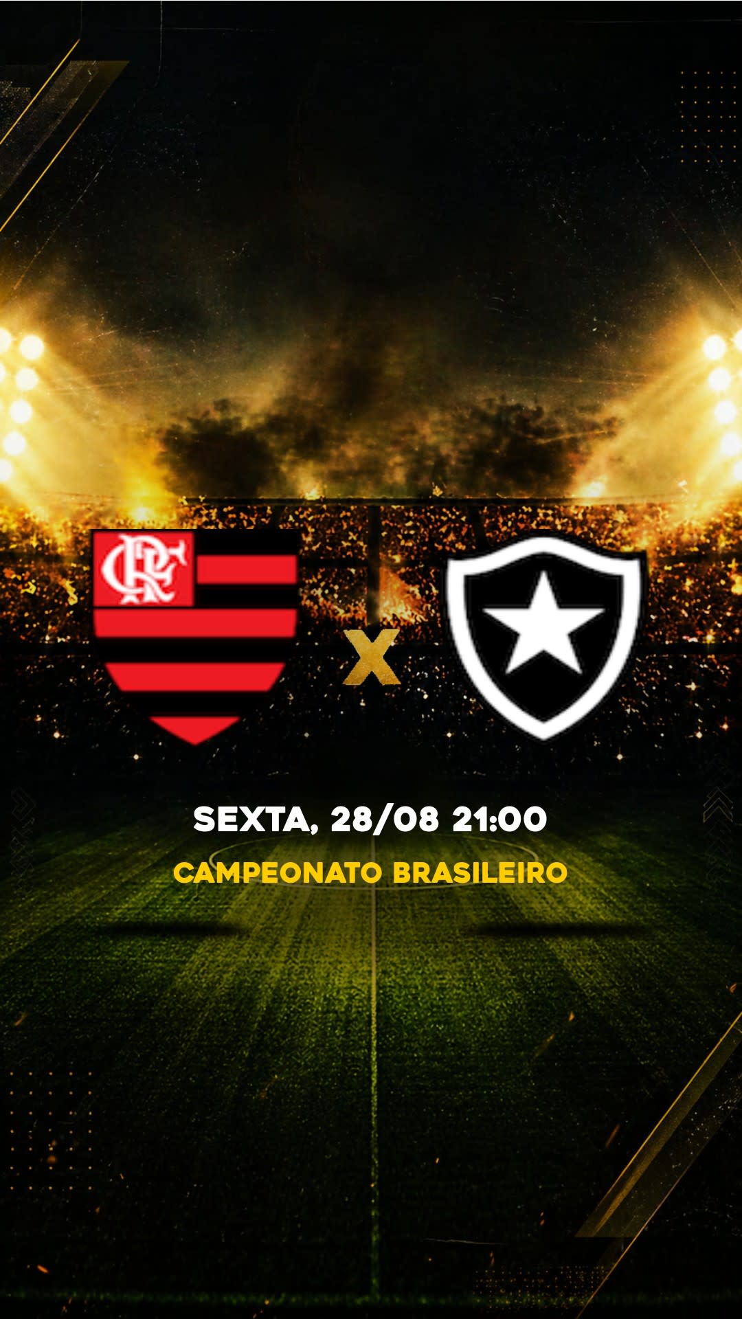 Flyer Flamengo x Botafogo - Campeonato Brasileiro - SEXTA, 28/08 21:00 - Download gratis futebol