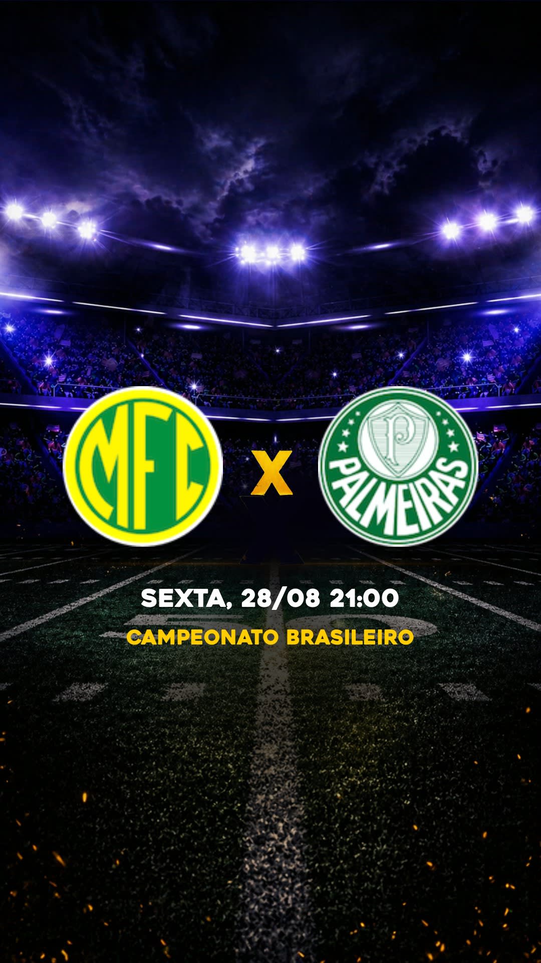 Flyer Mirassol x Palmeiras - Campeonato Brasileiro - SEXTA, 28/08 21:00 - Download gratis futebol