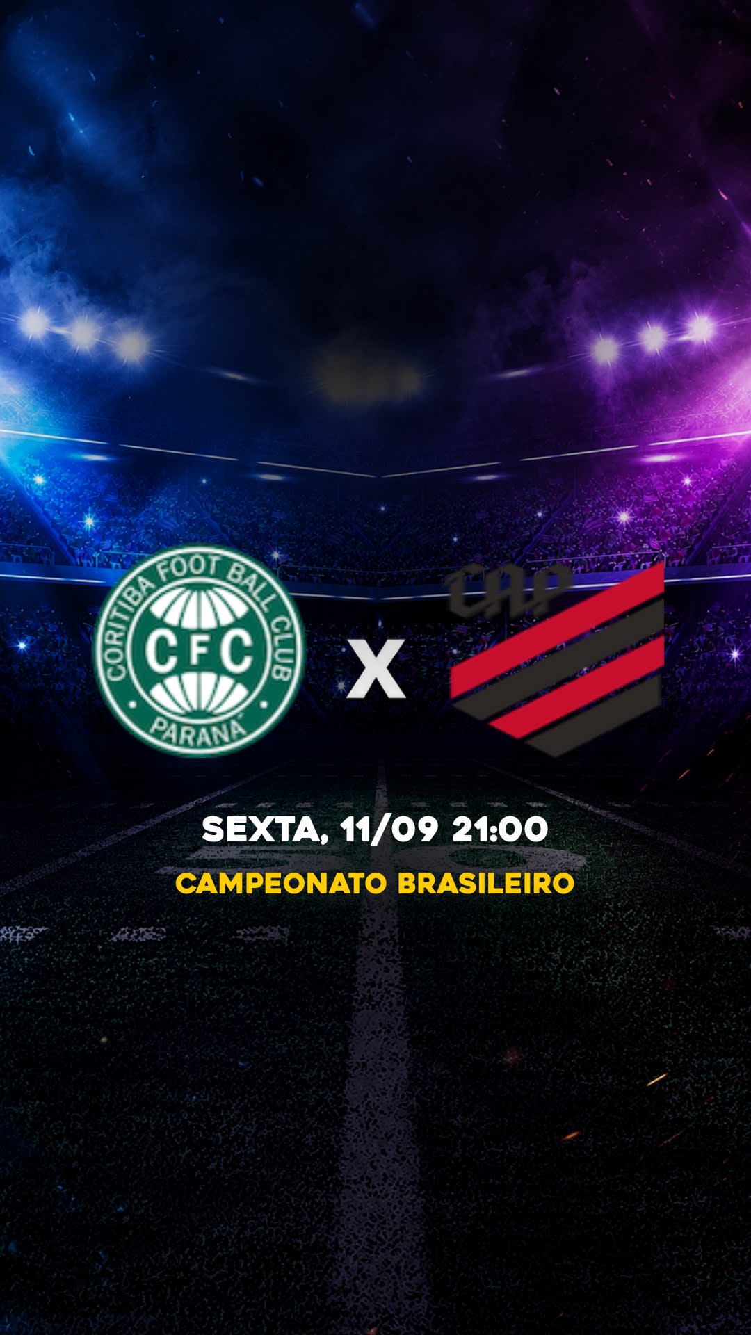 Flyer Coritiba x Athletico-PR - Campeonato Brasileiro - SEXTA, 11/09 21:00 - Download gratis futebol