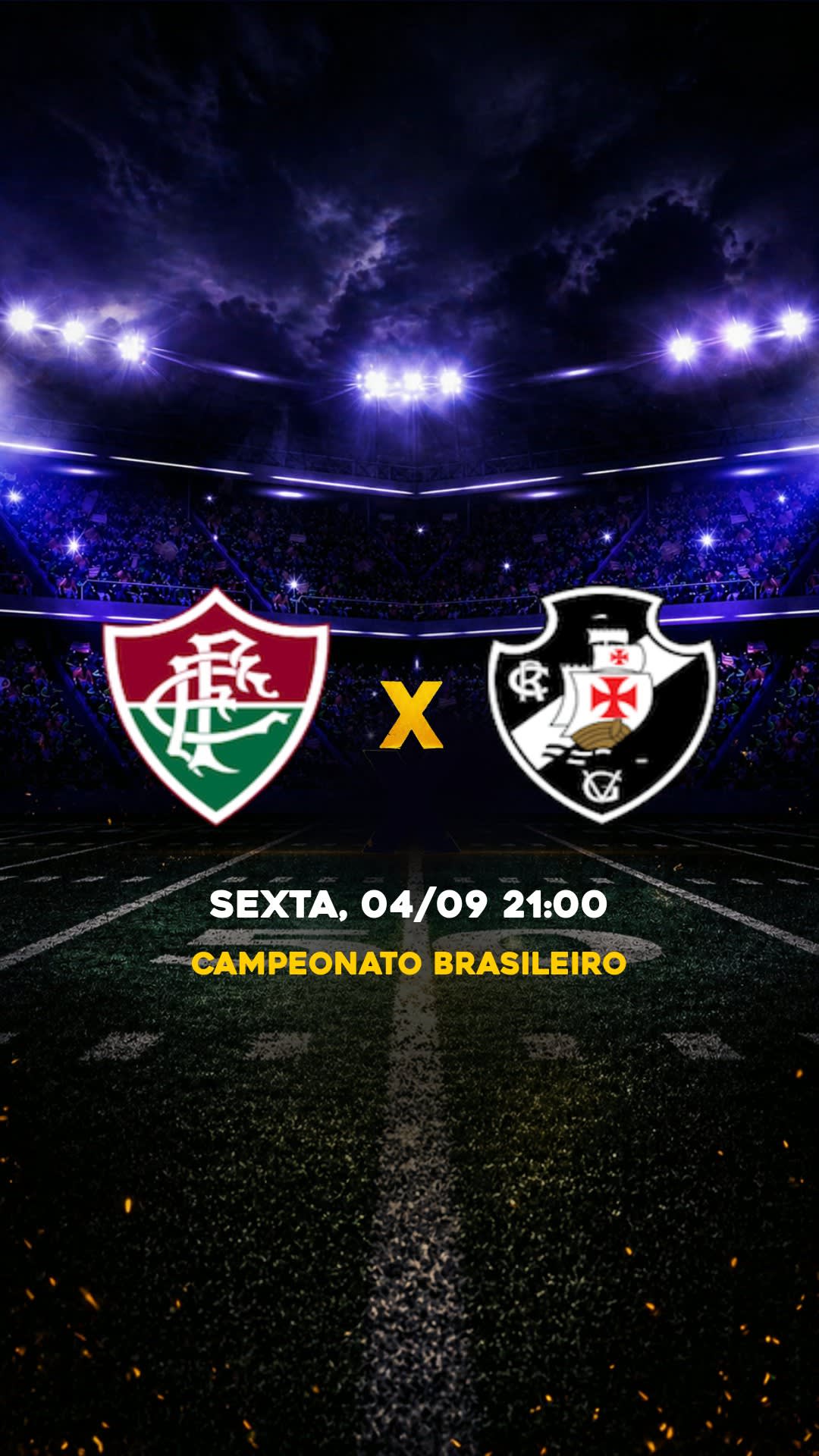 Flyer Fluminense x Vasco - Campeonato Brasileiro - SEXTA, 04/09 21:00 - Download gratis futebol