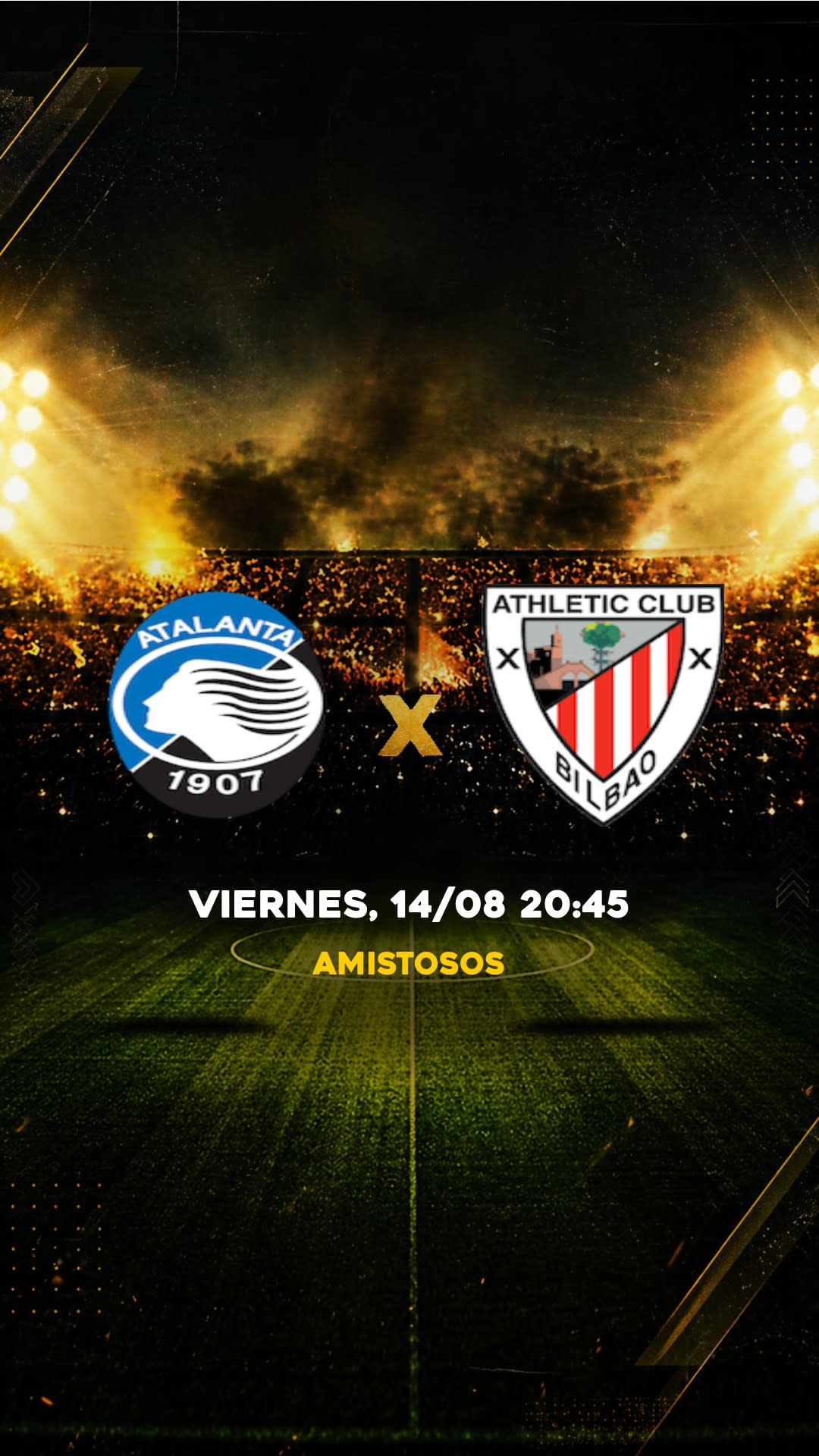 Flyer Atalanta x Athletic Bilbao - Amistosos - Viernes, 14/08 20:45 - Descarga gratis fútbol