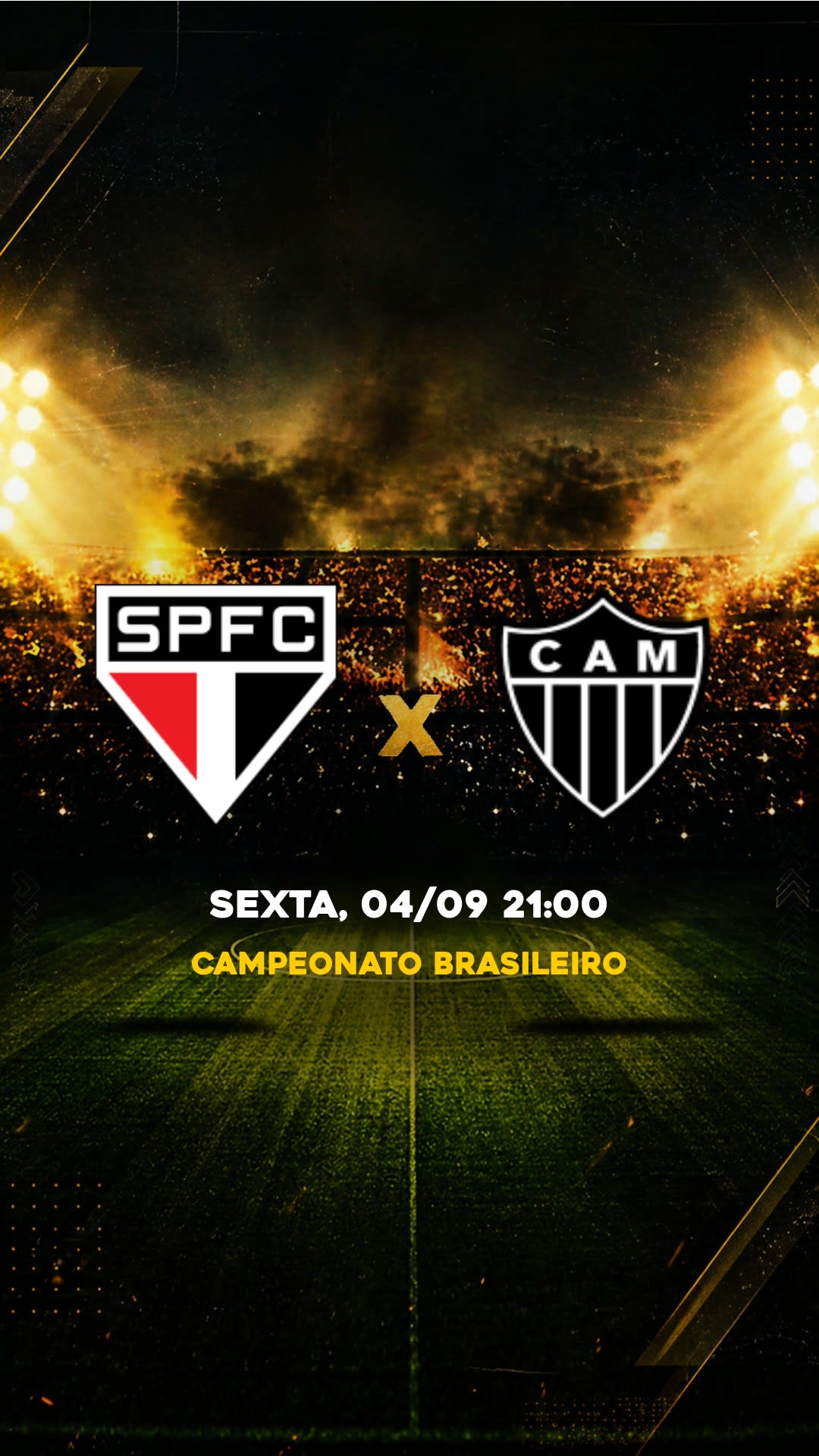 Flyer São Paulo x Atlético-MG - Campeonato Brasileiro - SEXTA, 04/09 21:00 - Download gratis futebol