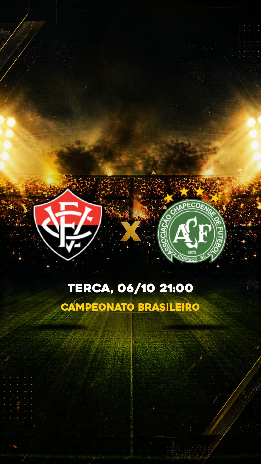Flyer Vitória x Chapecoense - Campeonato Brasileiro - Quarta, 07/10 20:00 - Download gratis futebol