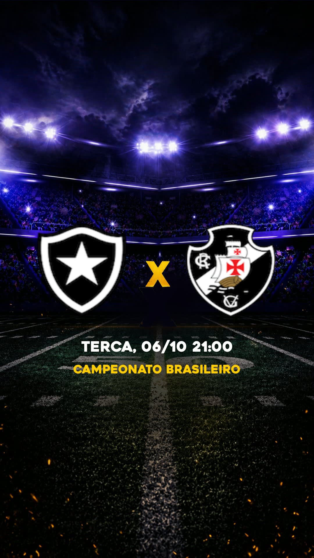 Flyer Botafogo x Vasco - Campeonato Brasileiro - Quarta, 07/10 20:30 - Download gratis futebol