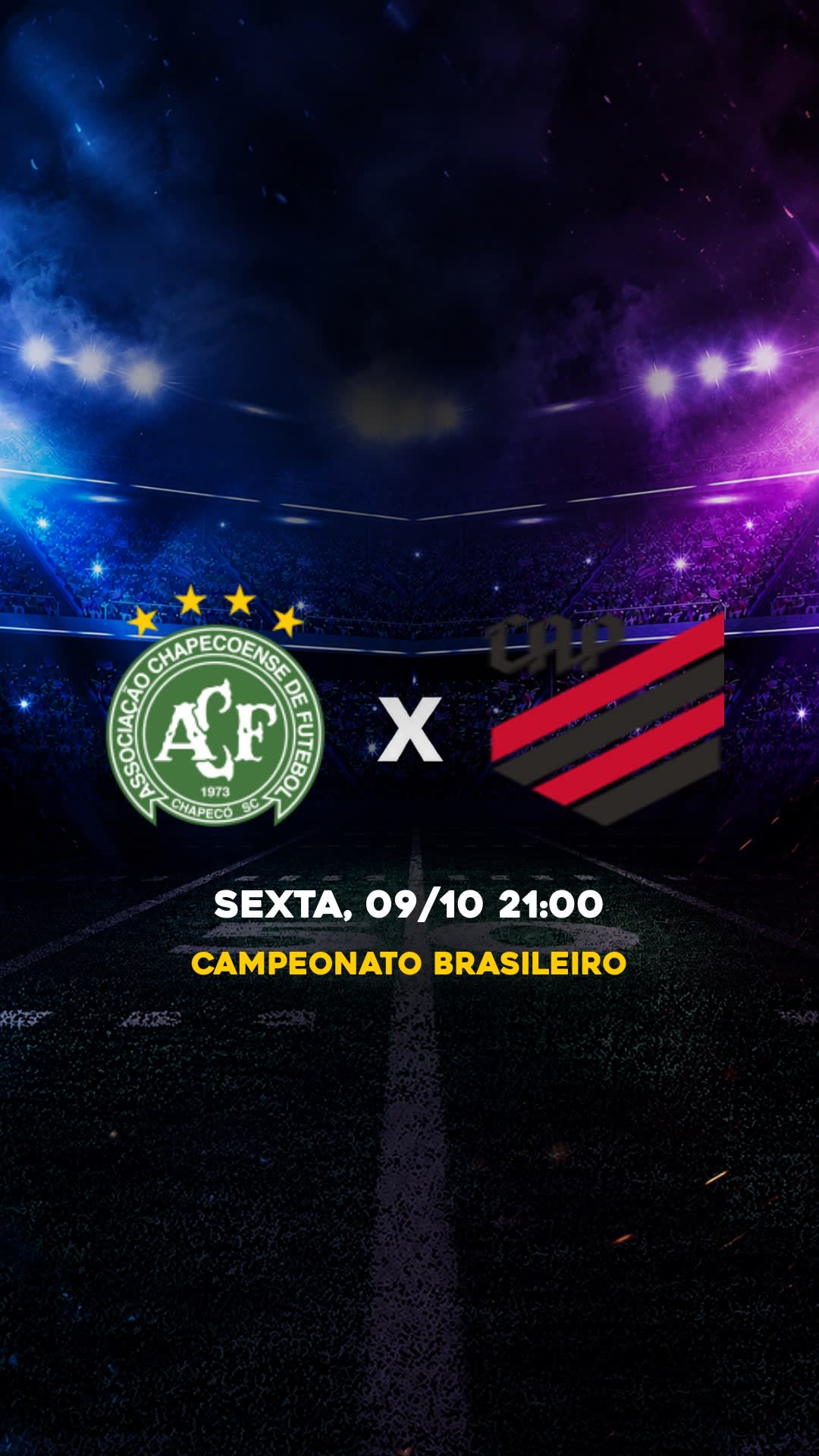 Flyer Chapecoense x Athletico-PR - Campeonato Brasileiro - Segunda, 12/10 19:30 - Download gratis futebol