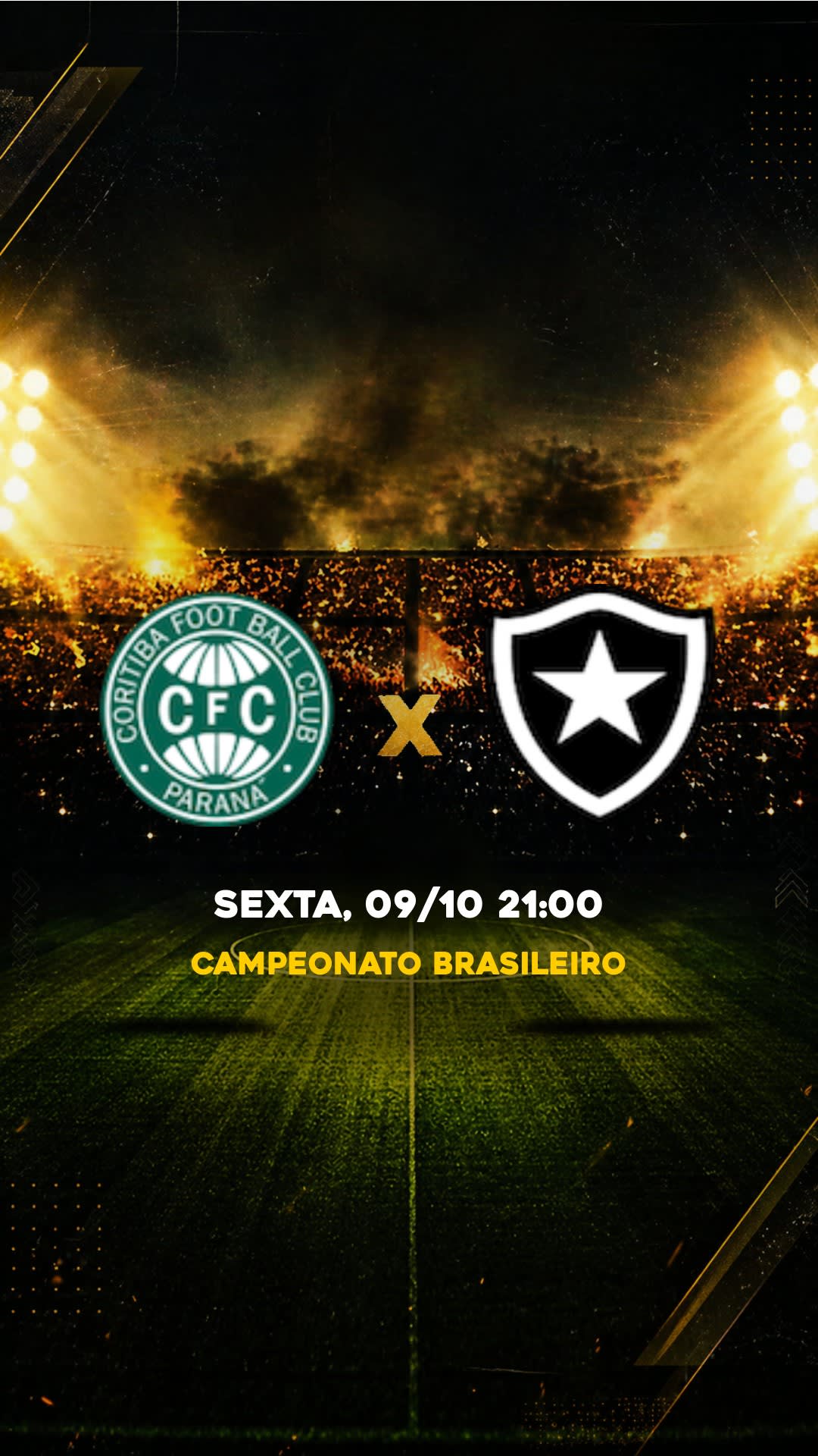 Flyer Coritiba x Botafogo - Campeonato Brasileiro - Segunda, 12/10 16:00 - Download gratis futebol
