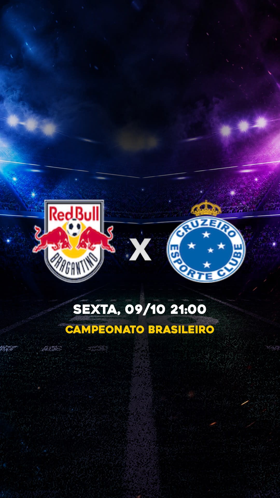 Flyer Bragantino x Cruzeiro - Campeonato Brasileiro - Segunda, 12/10 21:00 - Download gratis futebol