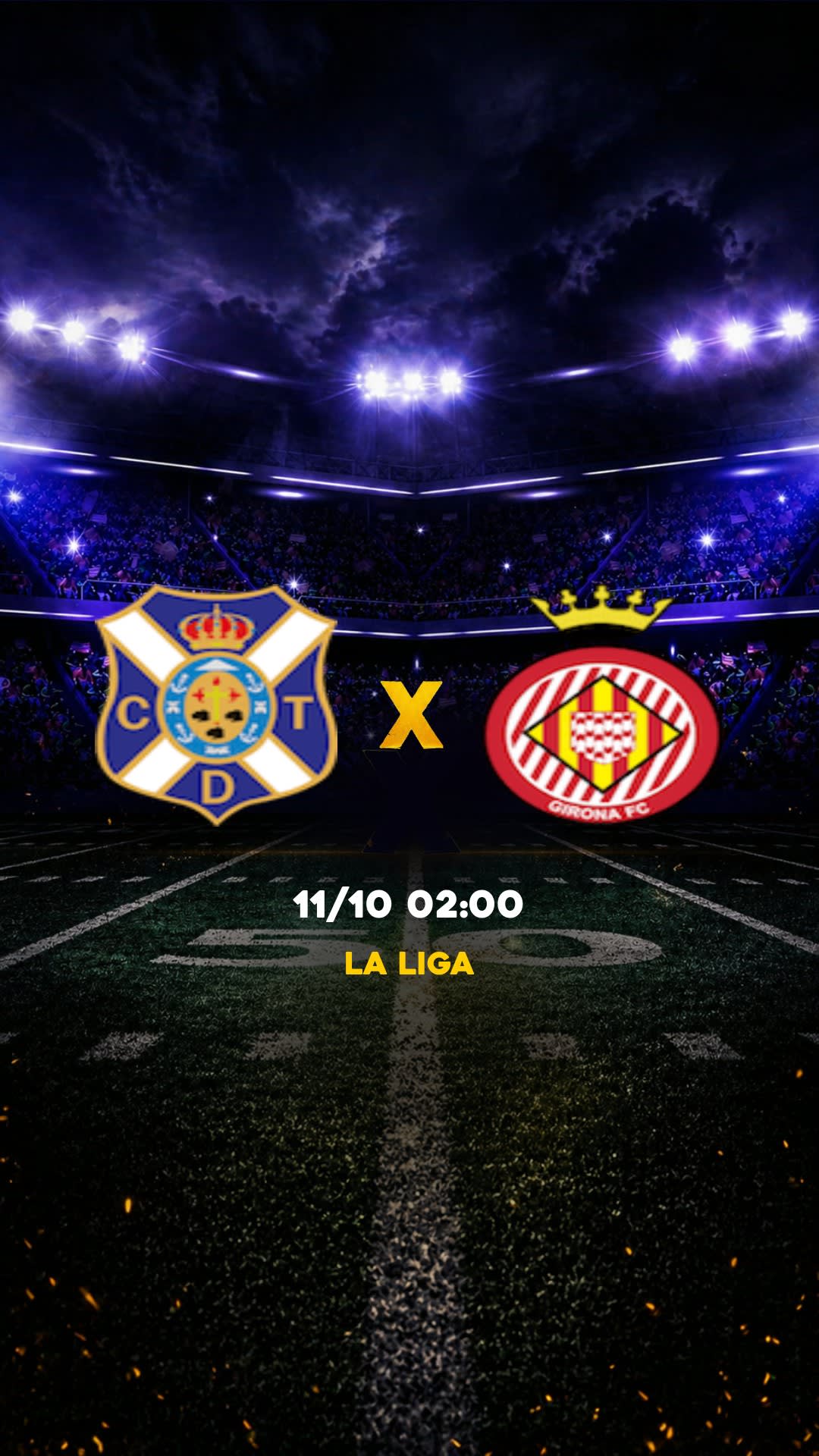 Flyer Tenerife x Girona - La Liga - Lunes, 12/10 21:00 - Descarga gratis fútbol