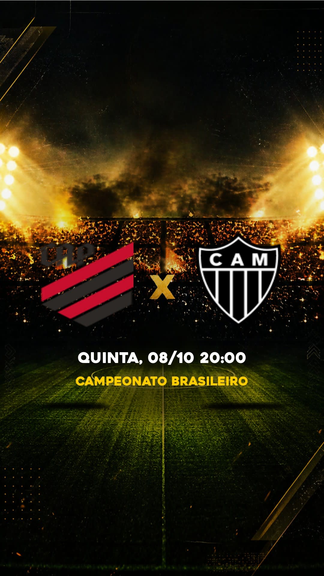 Flyer Athletico-PR x Atlético-MG - Campeonato Brasileiro - Quinta, 08/10 20:00 - Download gratis futebol