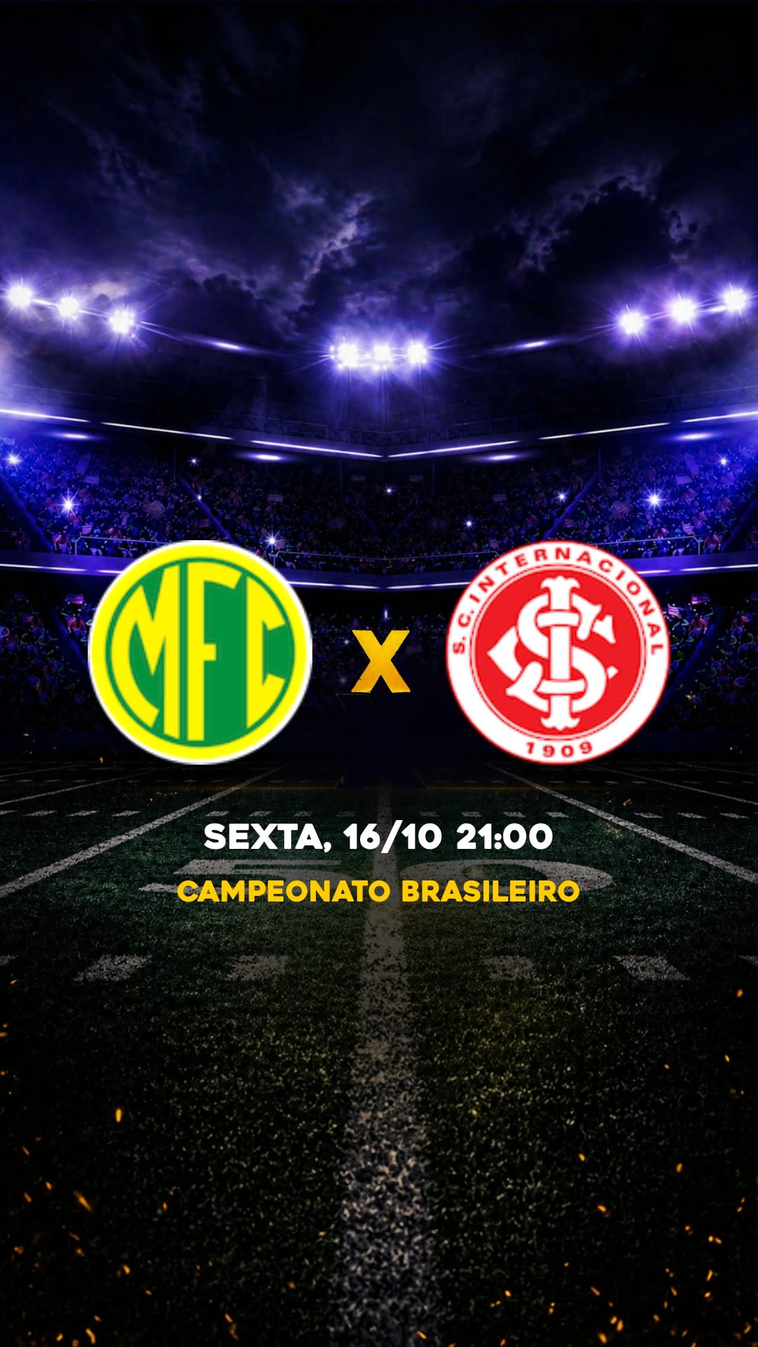 Flyer Mirassol x Internacional - Campeonato Brasileiro - SEXTA, 16/10 21:00 - Download gratis futebol