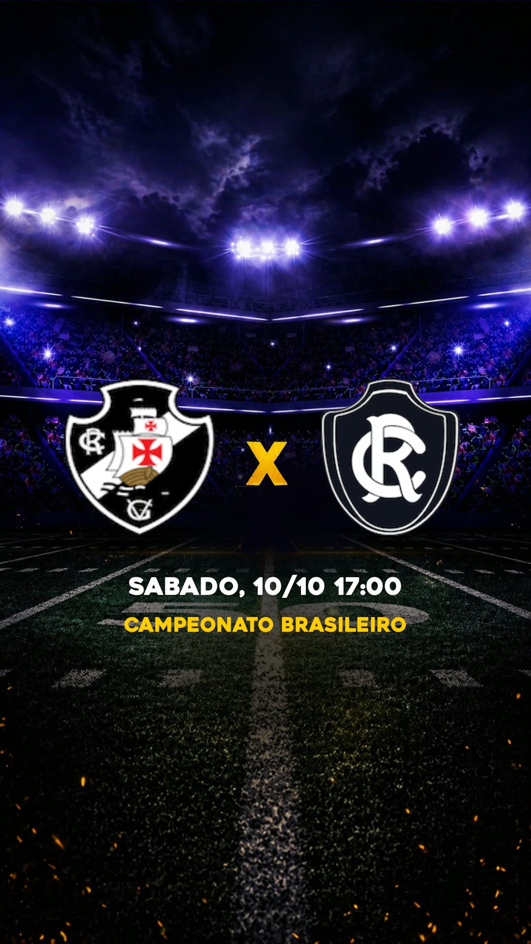Flyer Vasco x Remo - Campeonato Brasileiro - Sabado, 10/10 17:00 - Download gratis futebol