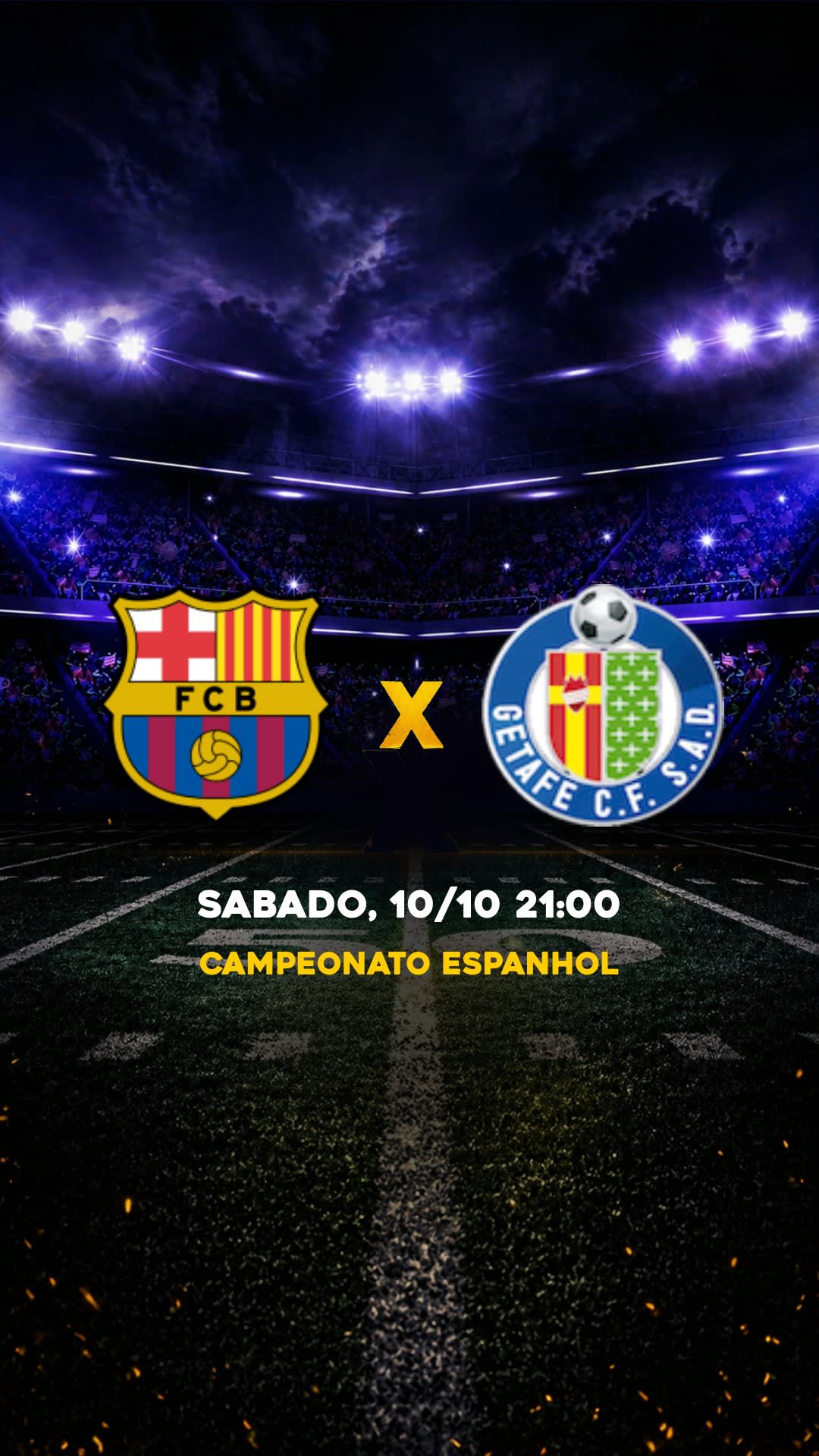 Flyer Barcelona x Getafe - Campeonato Espanhol - Sabado, 10/10 13:30 - Download gratis futebol