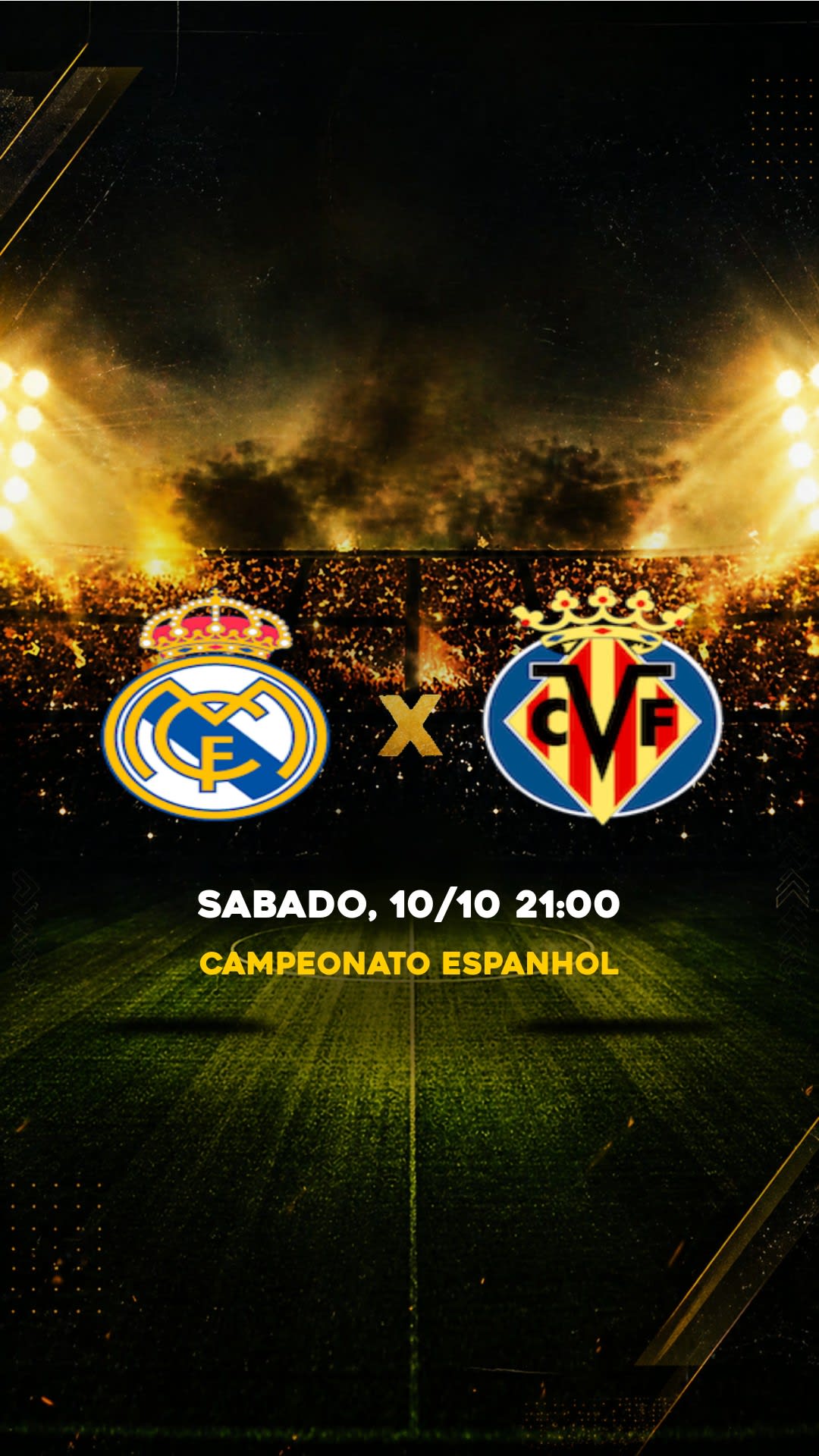 Flyer Real Madrid x Villarreal - Campeonato Espanhol - Sabado, 10/10 16:00 - Download gratis futebol