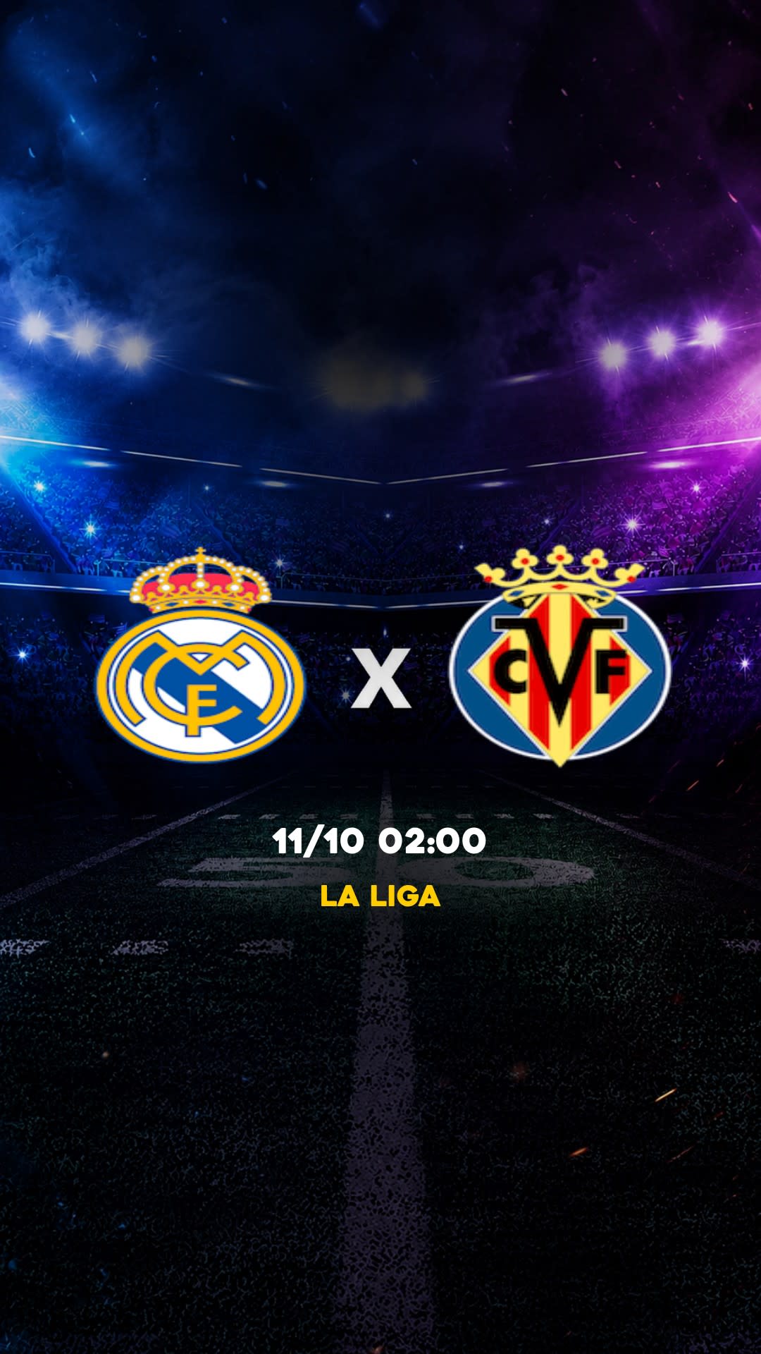 Flyer Real Madrid x Villarreal - La Liga - Sábado, 10/10 21:00 - Descarga gratis fútbol