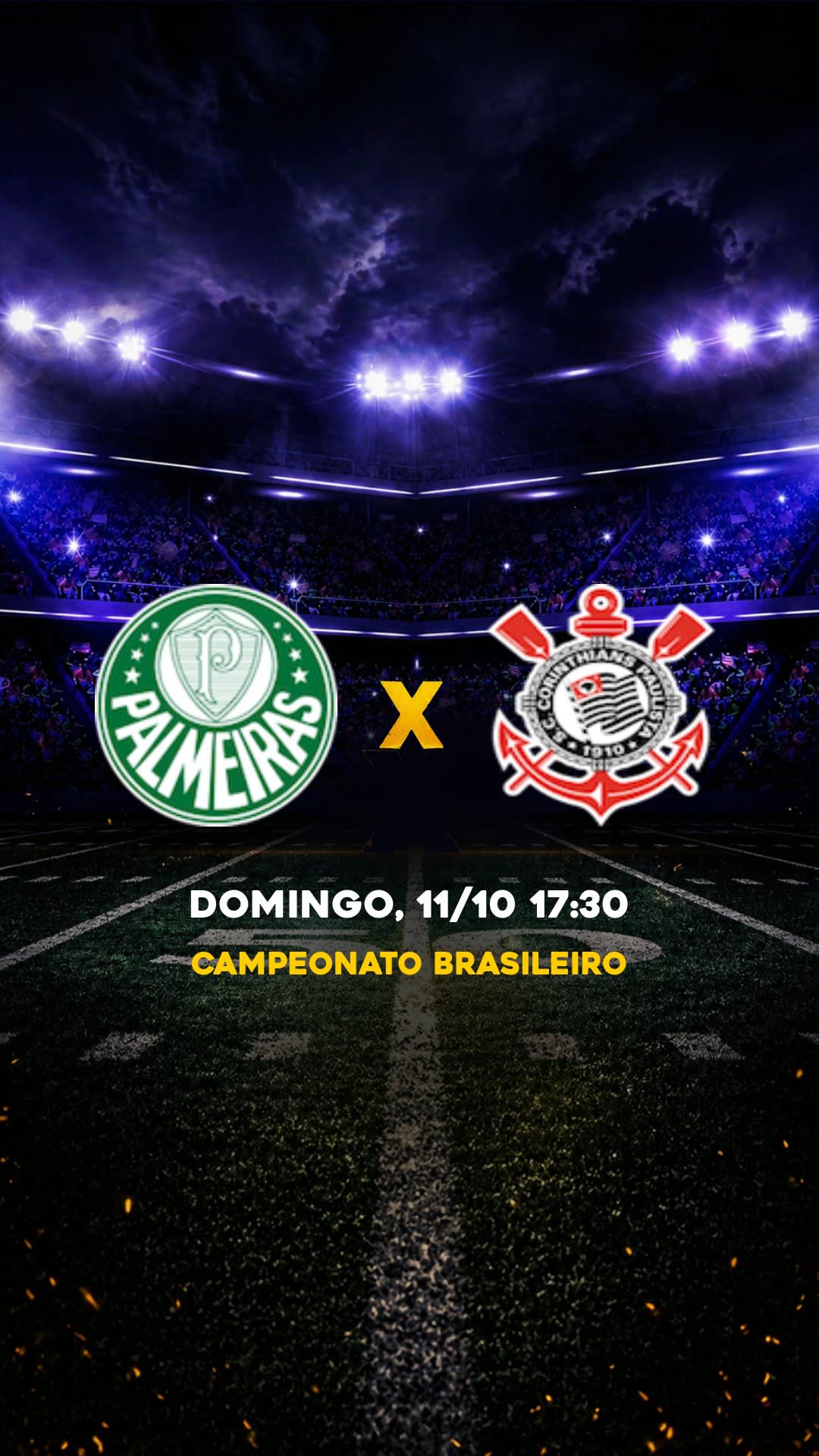 Flyer Palmeiras x Corinthians - Campeonato Brasileiro - Domingo, 11/10 17:30 - Download gratis futebol