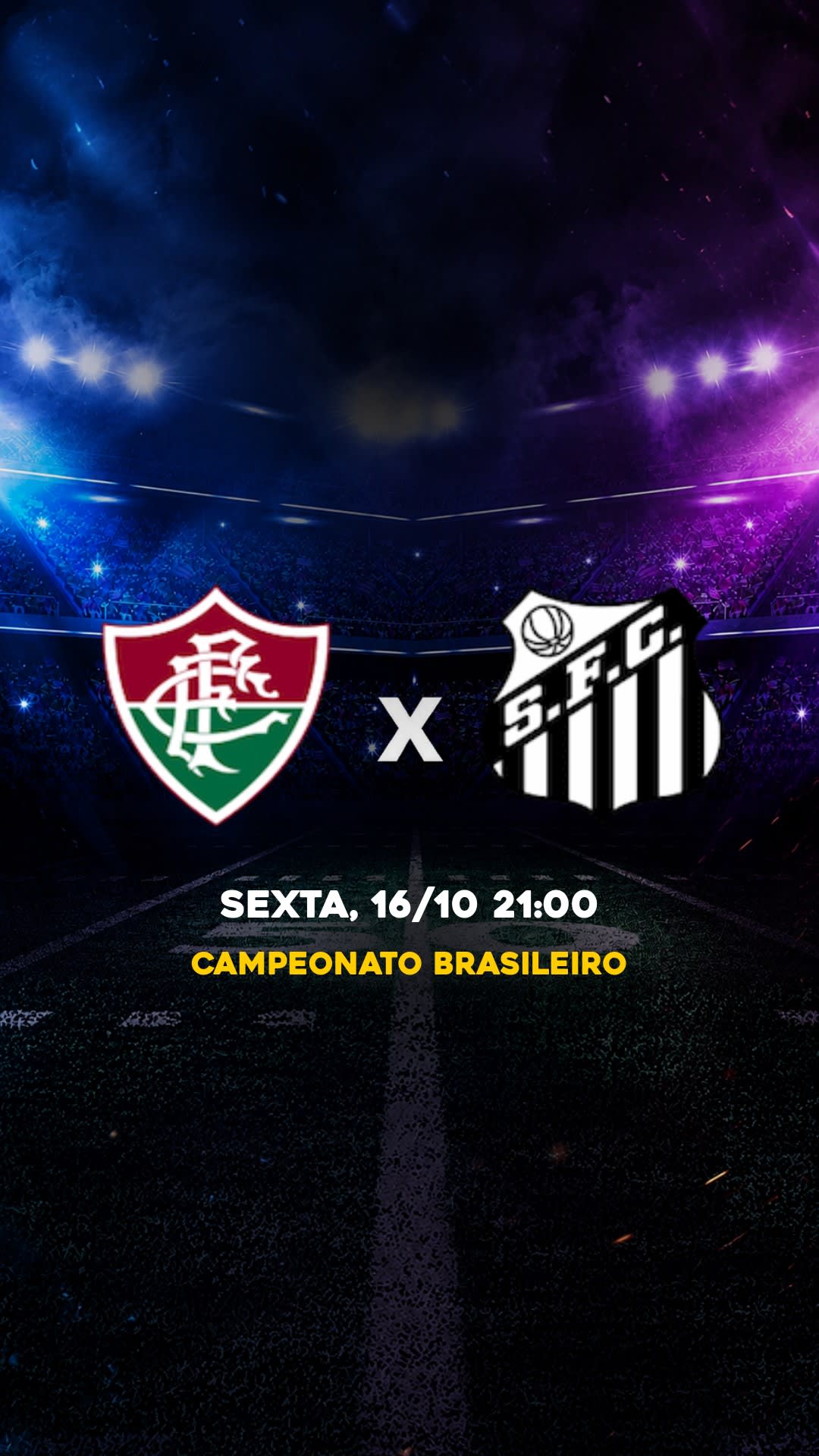 Flyer Fluminense x Santos - Campeonato Brasileiro - SEXTA, 16/10 21:00 - Download gratis futebol