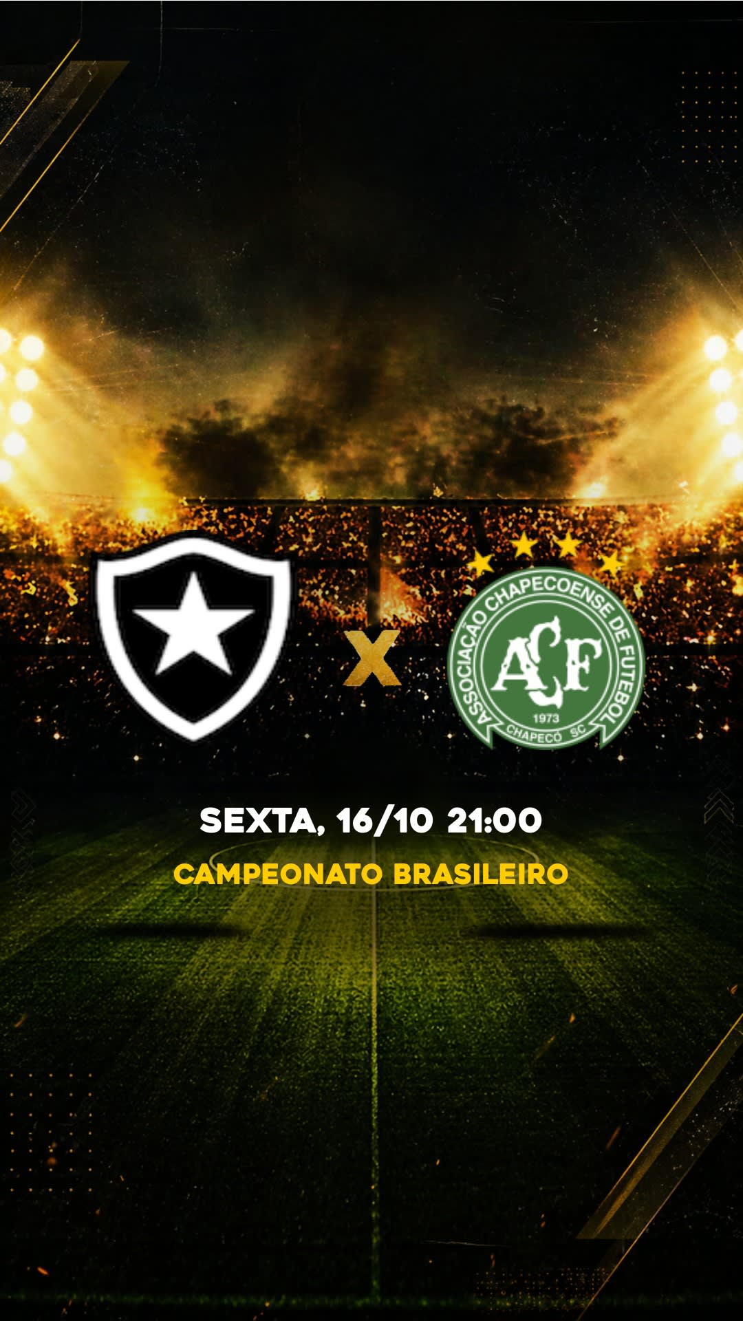 Flyer Botafogo x Chapecoense - Campeonato Brasileiro - SEXTA, 16/10 21:00 - Download gratis futebol