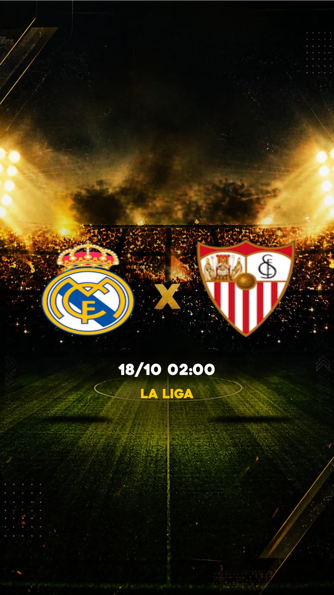 Flyer Real Madrid x Sevilla - La Liga - Domingo, 18/10 21:00 - Descarga gratis fútbol
