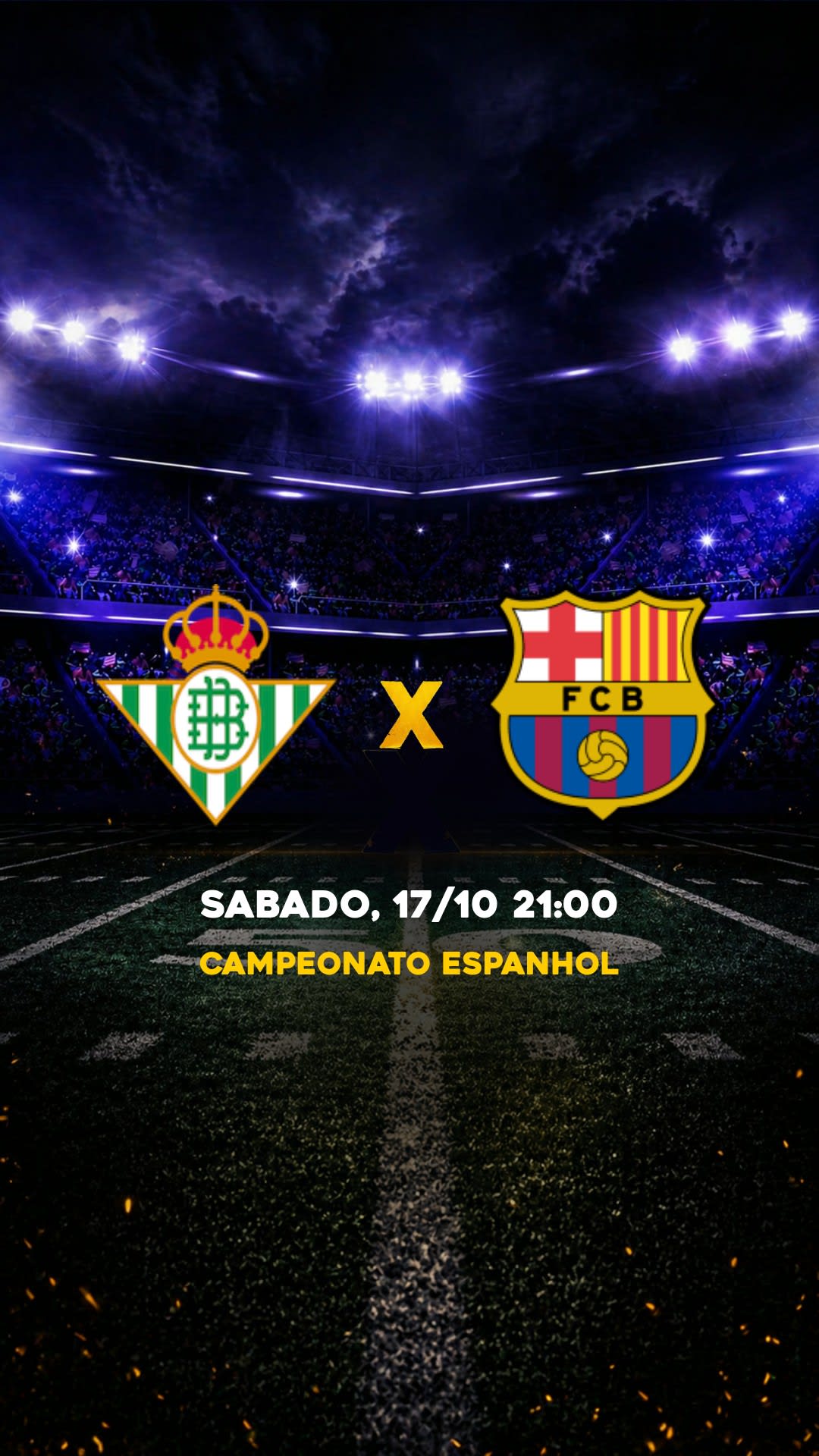 Flyer Real Betis x Barcelona - Campeonato Espanhol - Sabado, 17/10 13:30 - Download gratis futebol