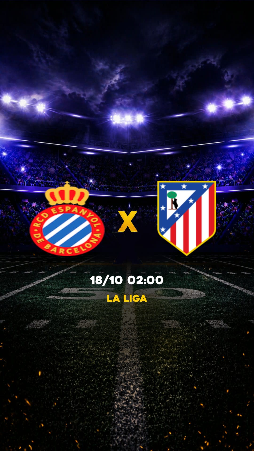 Flyer Espanyol x Atlético Madrid - La Liga - Sábado, 17/10 14:00 - Descarga gratis fútbol