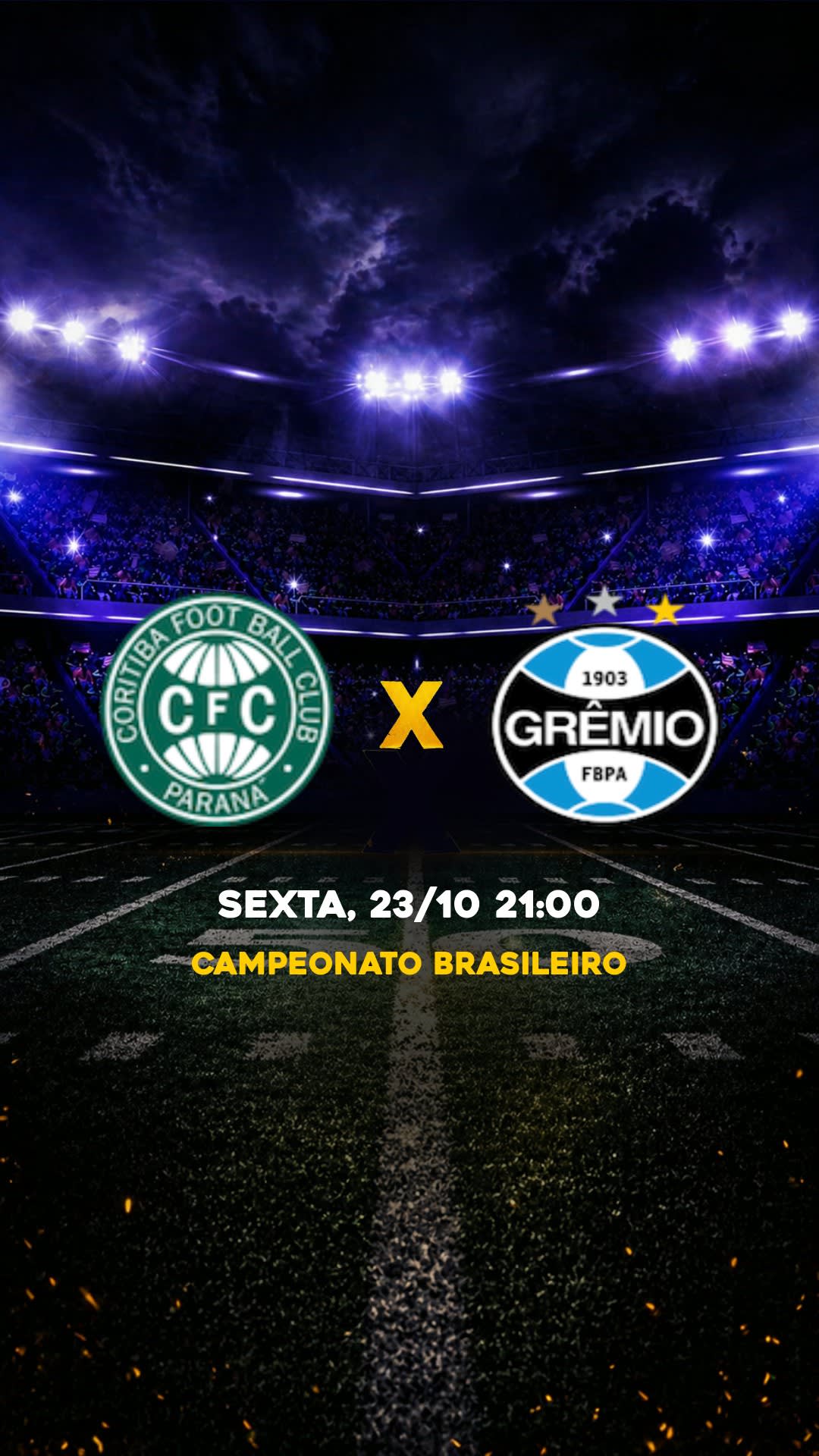 Flyer Coritiba x Grêmio - Campeonato Brasileiro - SEXTA, 23/10 21:00 - Download gratis futebol