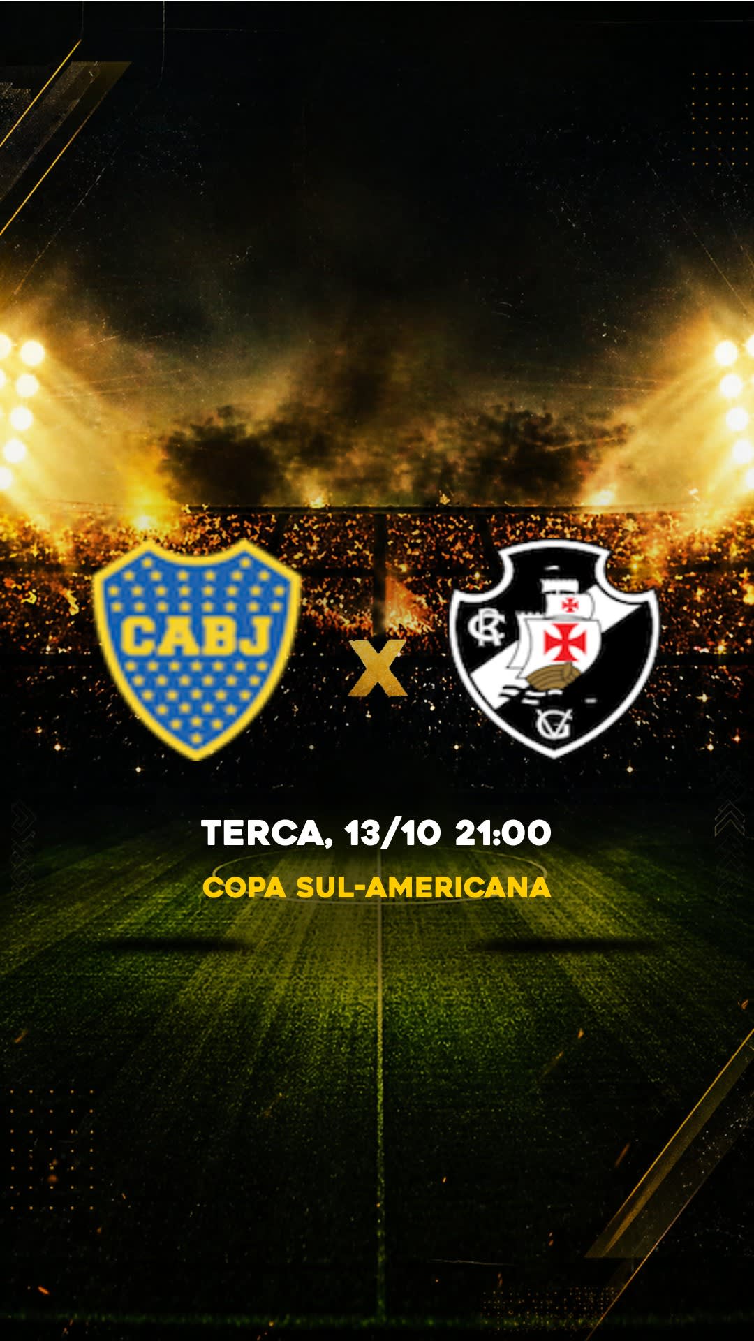 Flyer Boca Juniors x Vasco - Copa Sul-Americana - Terca, 13/10 21:30 - Download gratis futebol