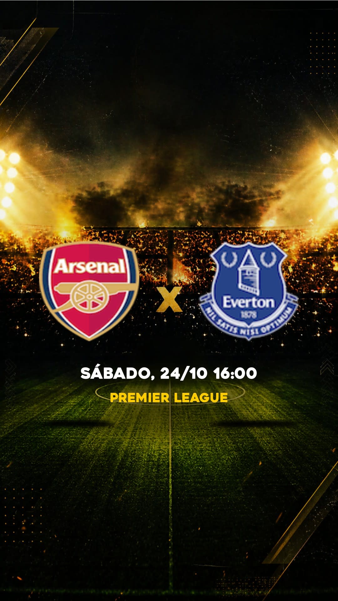 Flyer Arsenal x Everton - Premier League - Sábado, 24/10 16:00 - Descarga gratis fútbol