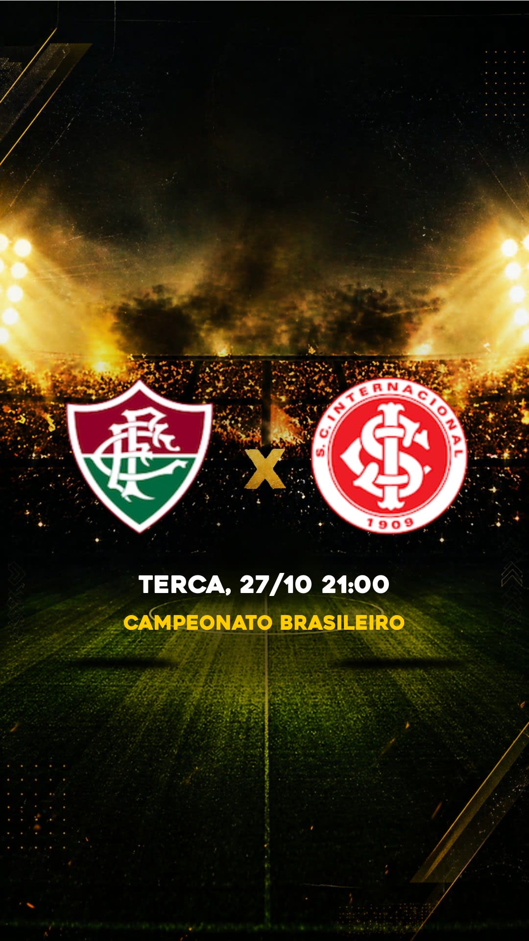 Flyer Fluminense x Internacional - Campeonato Brasileiro - Terca, 27/10 21:00 - Download gratis futebol
