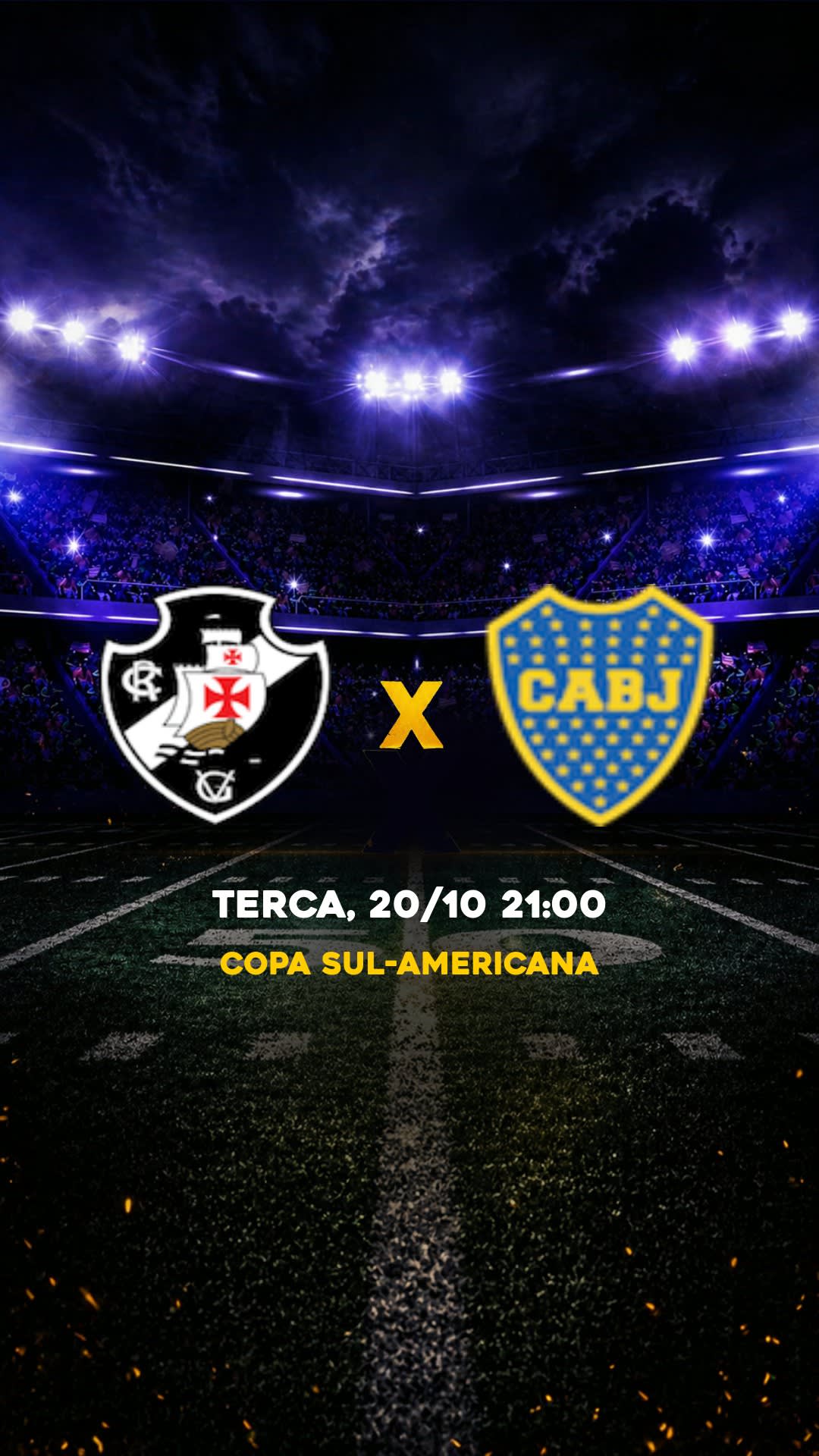Flyer Vasco x Boca Juniors - Copa Sul-Americana - Terca, 20/10 21:30 - Download gratis futebol