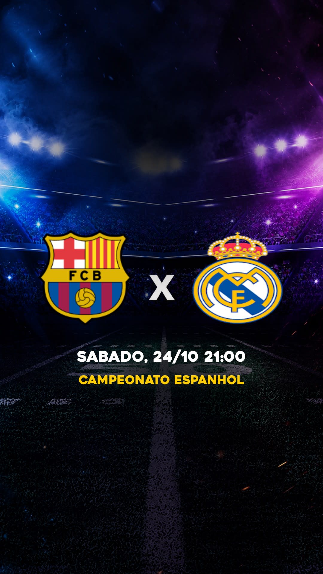 Flyer Barcelona x Real Madrid - Campeonato Espanhol - Domingo, 25/10 17:00 - Download gratis futebol